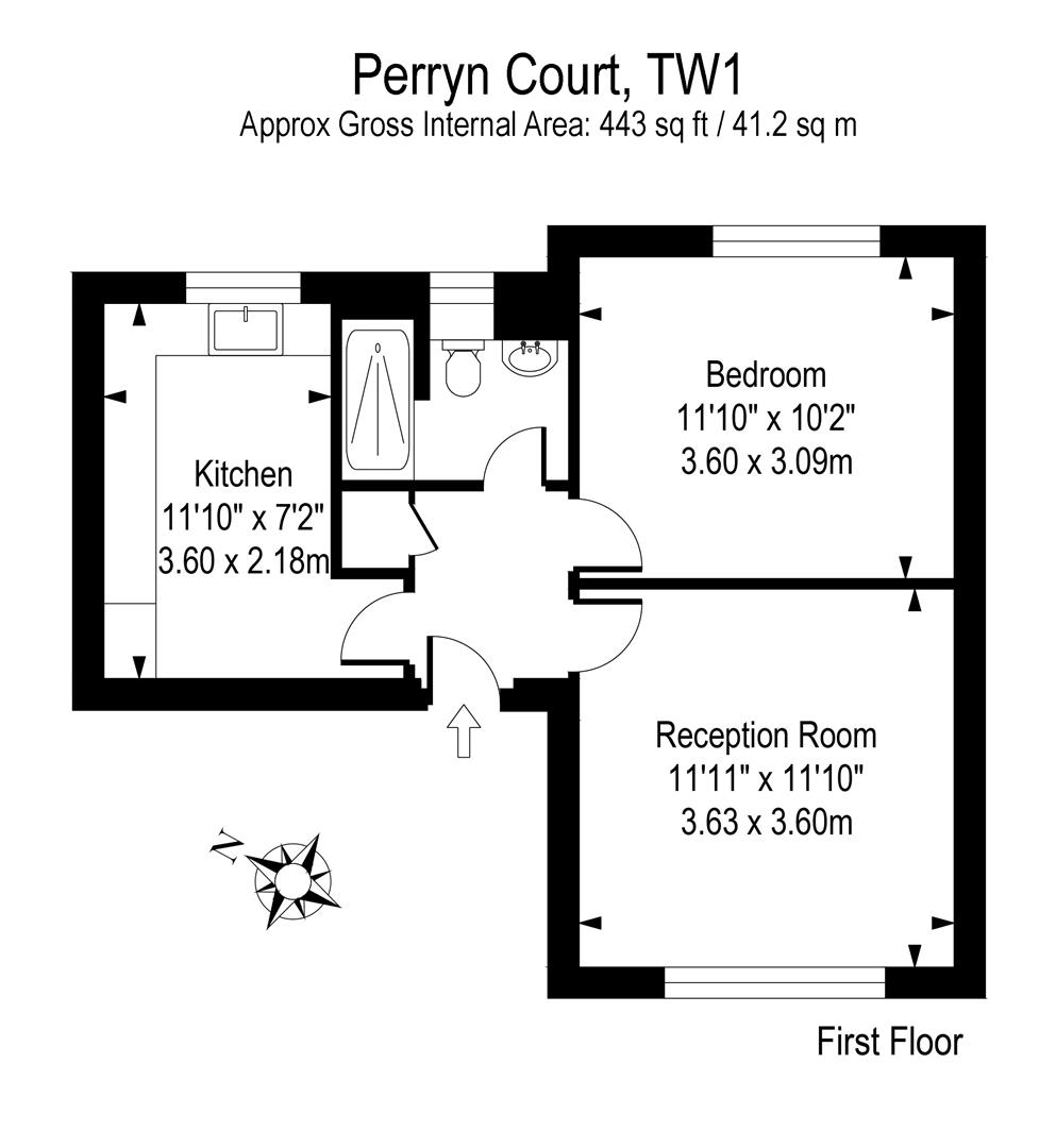 Flat 22, Perryn Court, 40a Grimwood Road, Twickenham floorplan