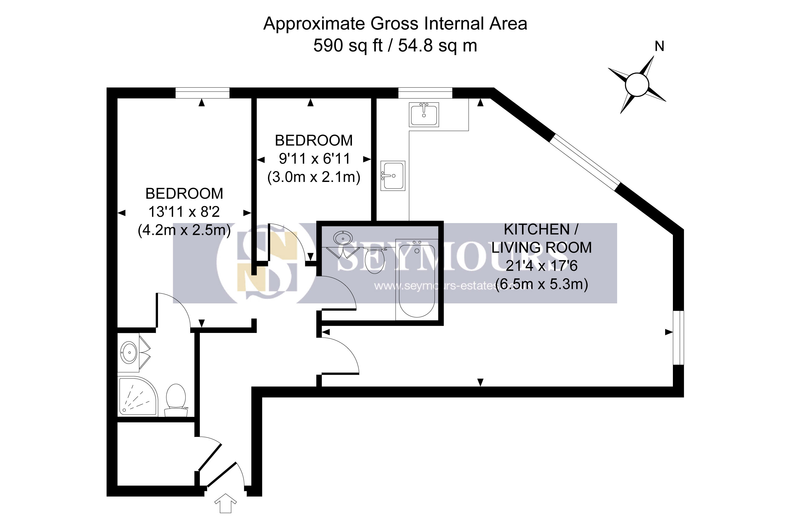 2 Bedrooms Flat for sale in North Road, Woking, Surrey GU21