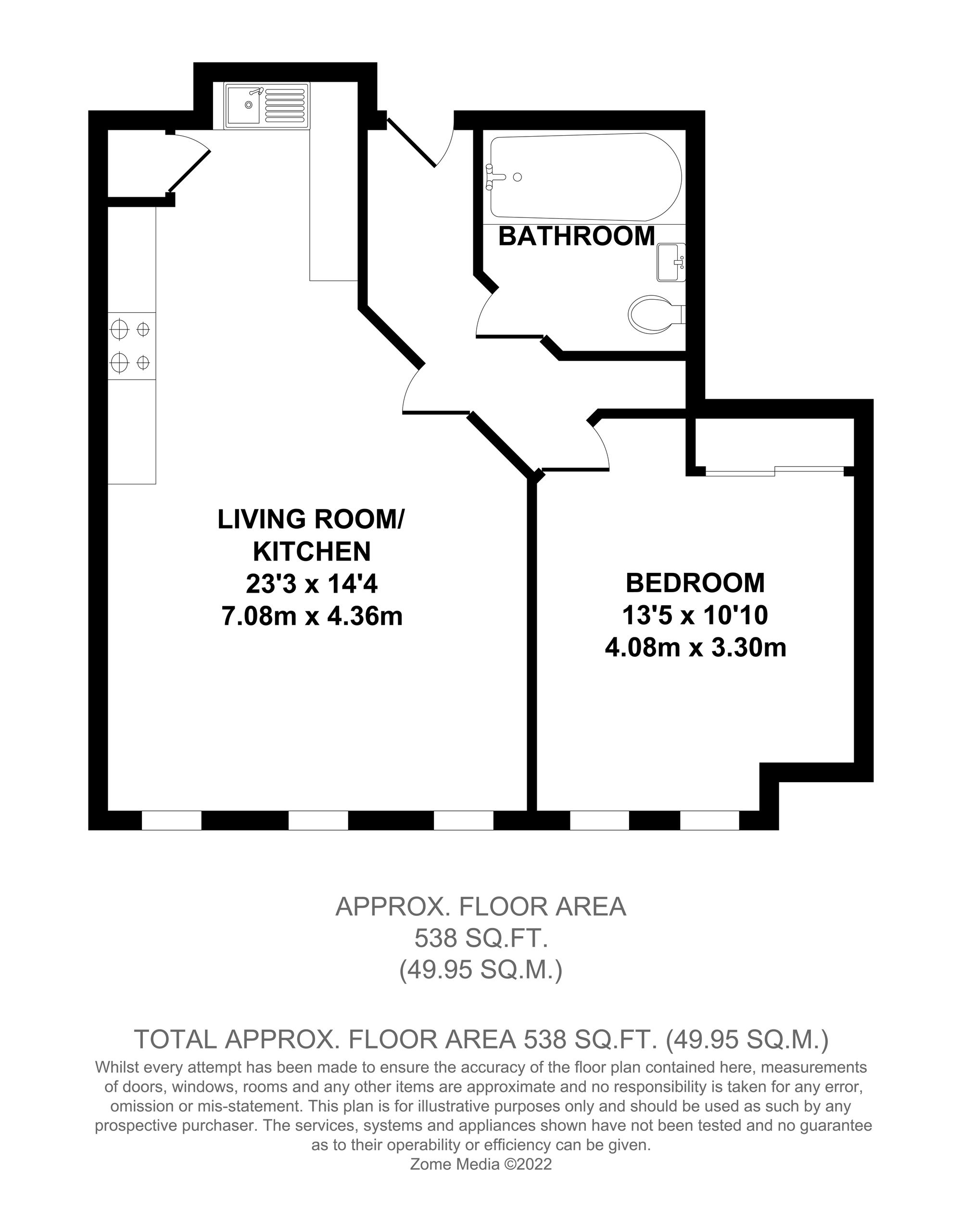 133A Flat 3, 133A High Street, Tonbridge floorplan