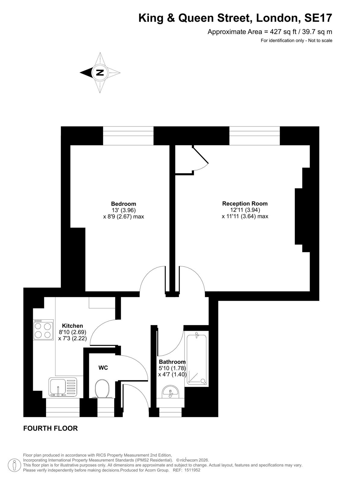 Flat 25, Gray House,, King & Queen Street, London floorplan