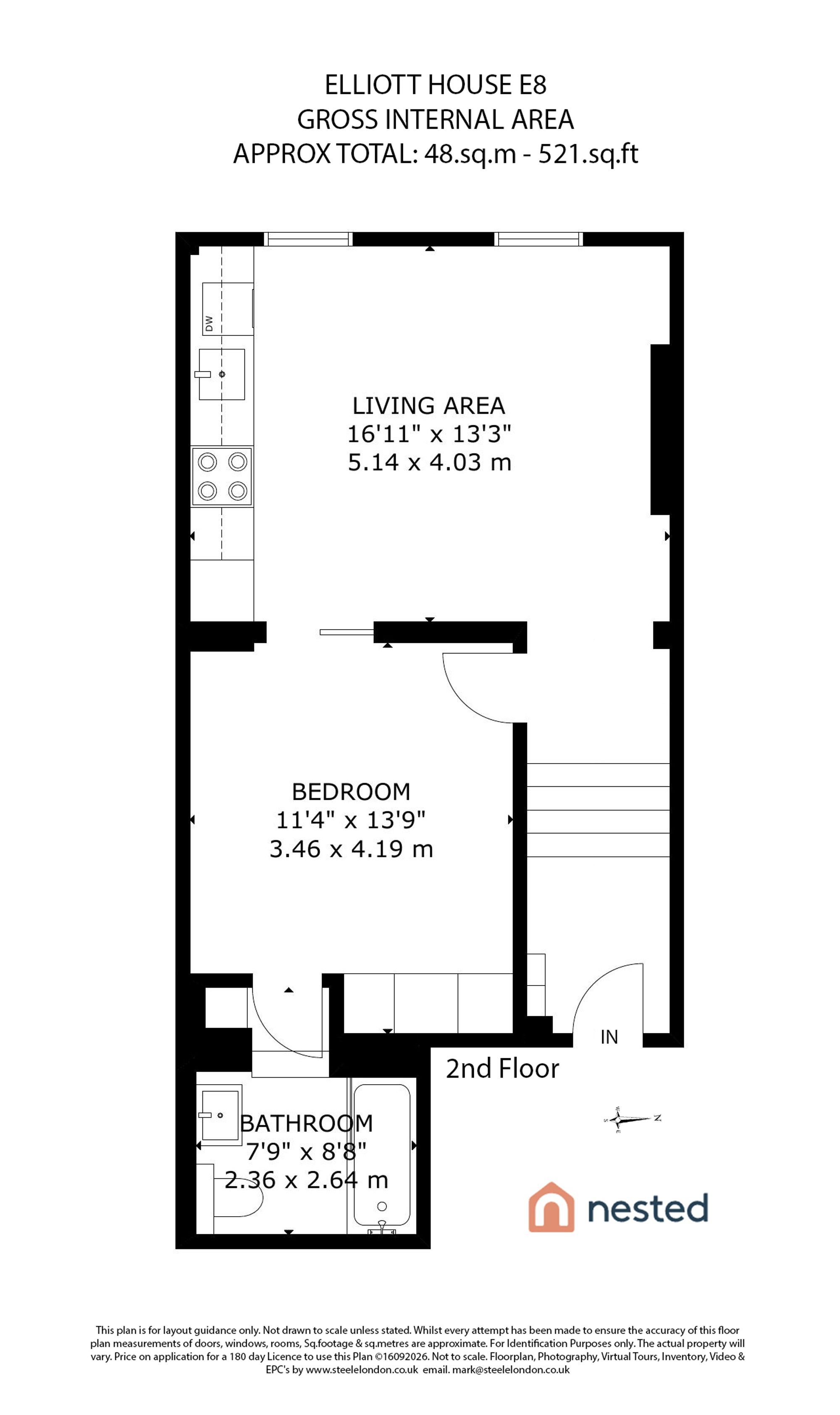 Flat 2, Elliott House 79A, London floorplan
