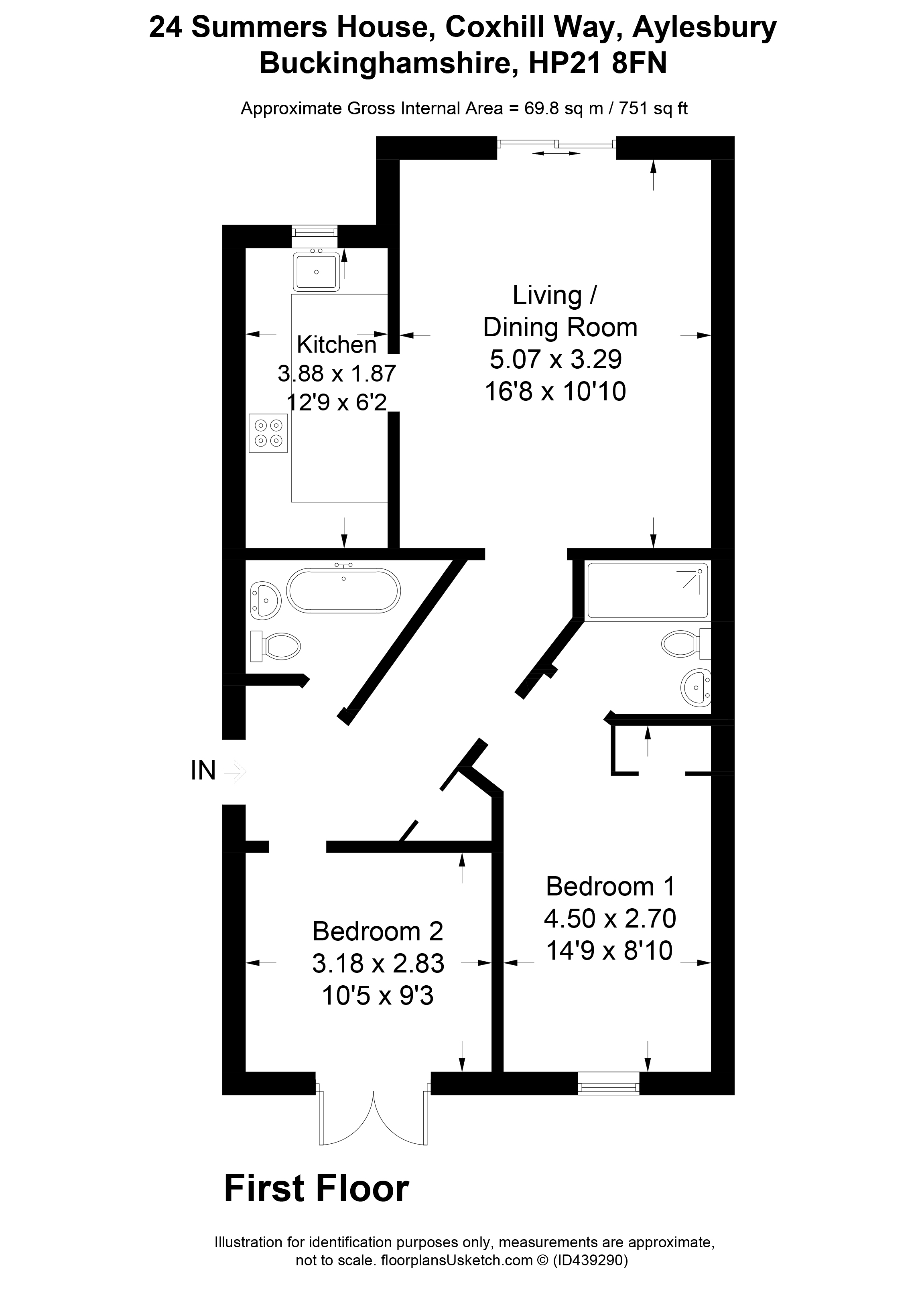 2 Bedrooms Flat to rent in Summers House, Aylesbury, Buckinghamshire HP21