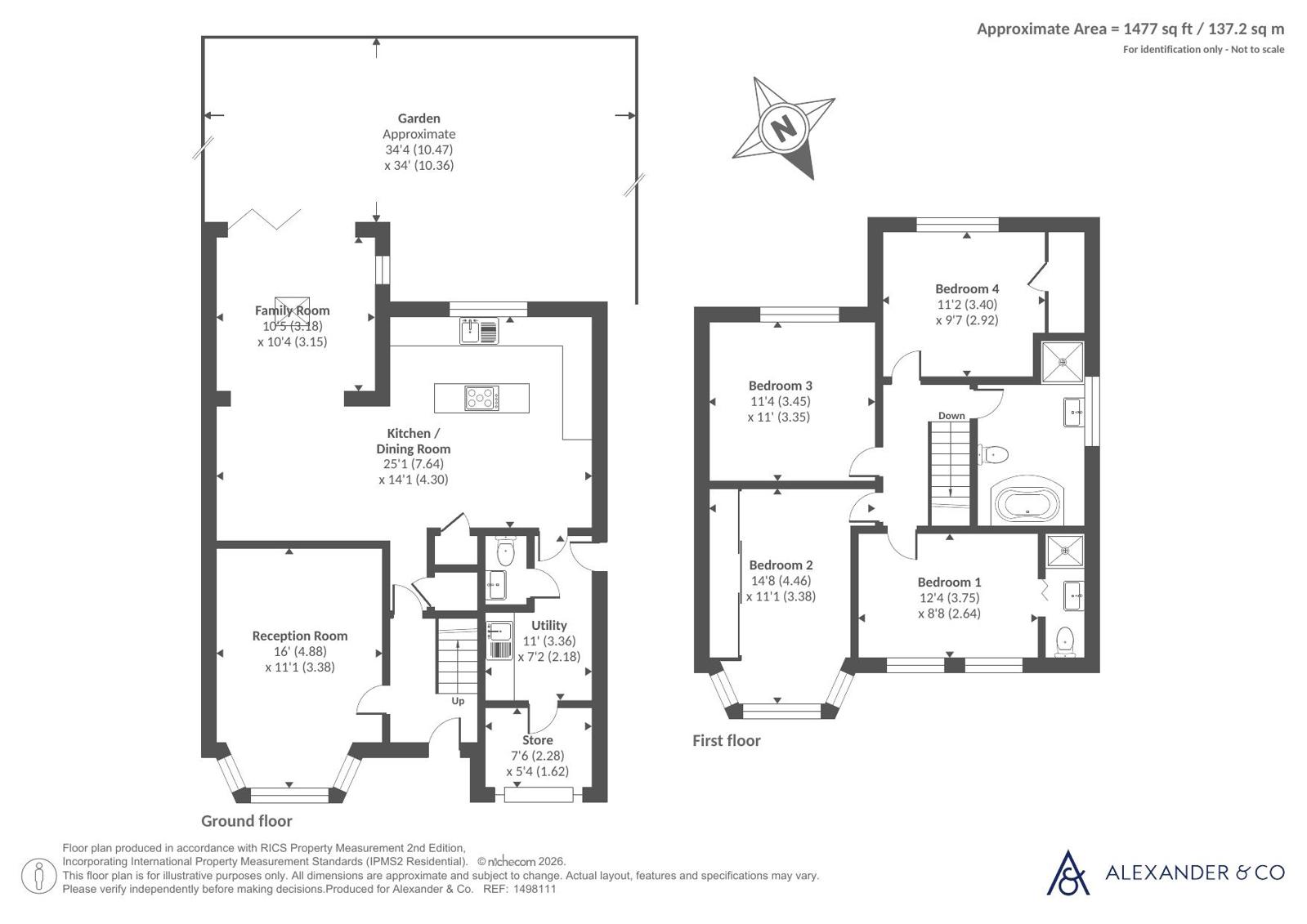 15, Grasmere Close, Bedfordshire floorplan