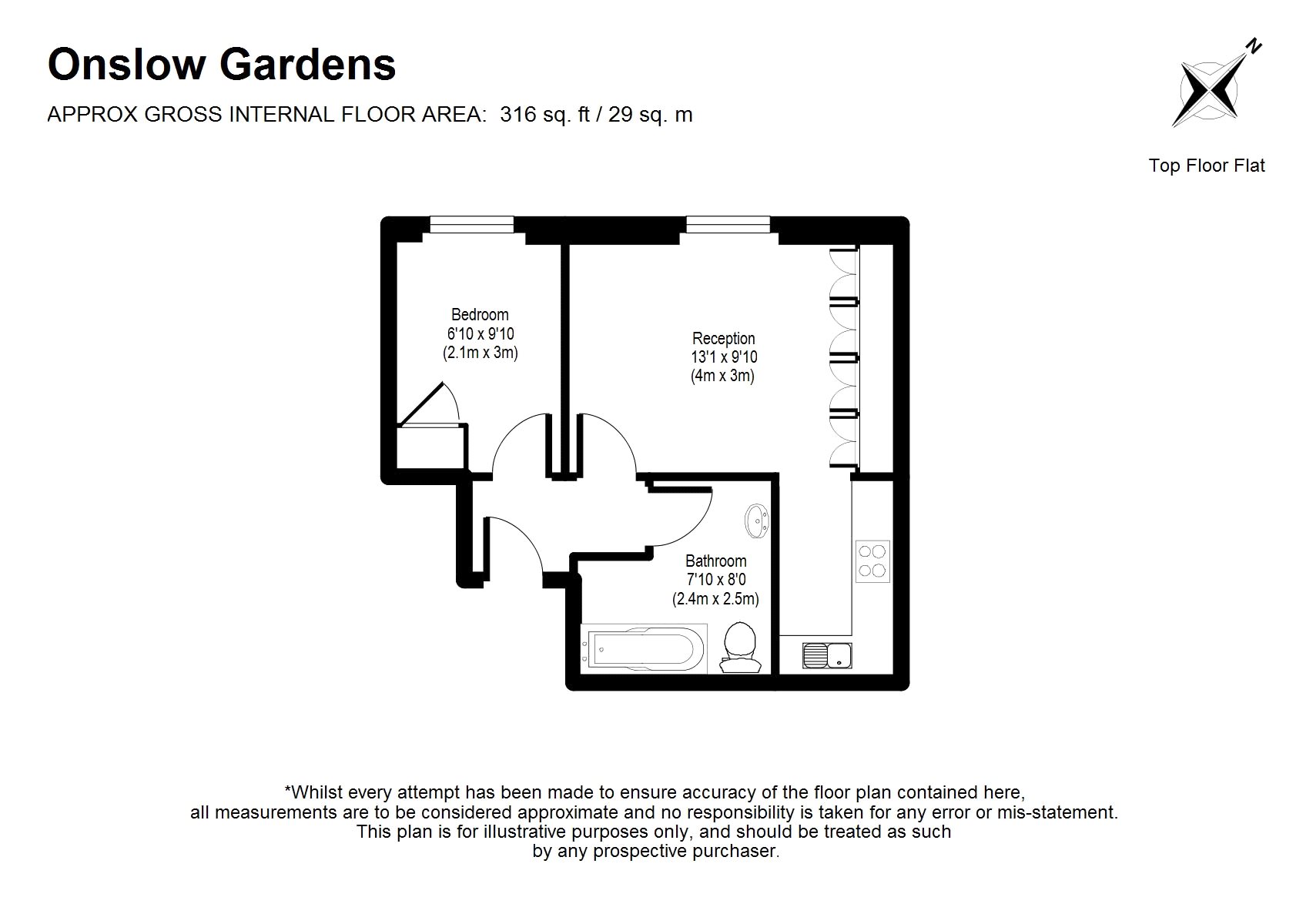 6, 27, Onslow Gardens, London floorplan