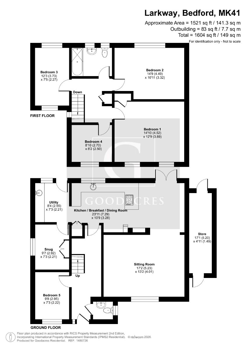 45 Larkway, Bedford floorplan