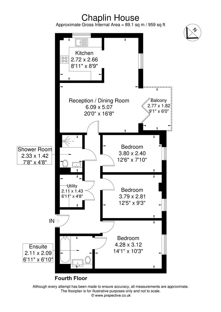 Flat 34, Chaplinn House, All Saints Road, London floorplan