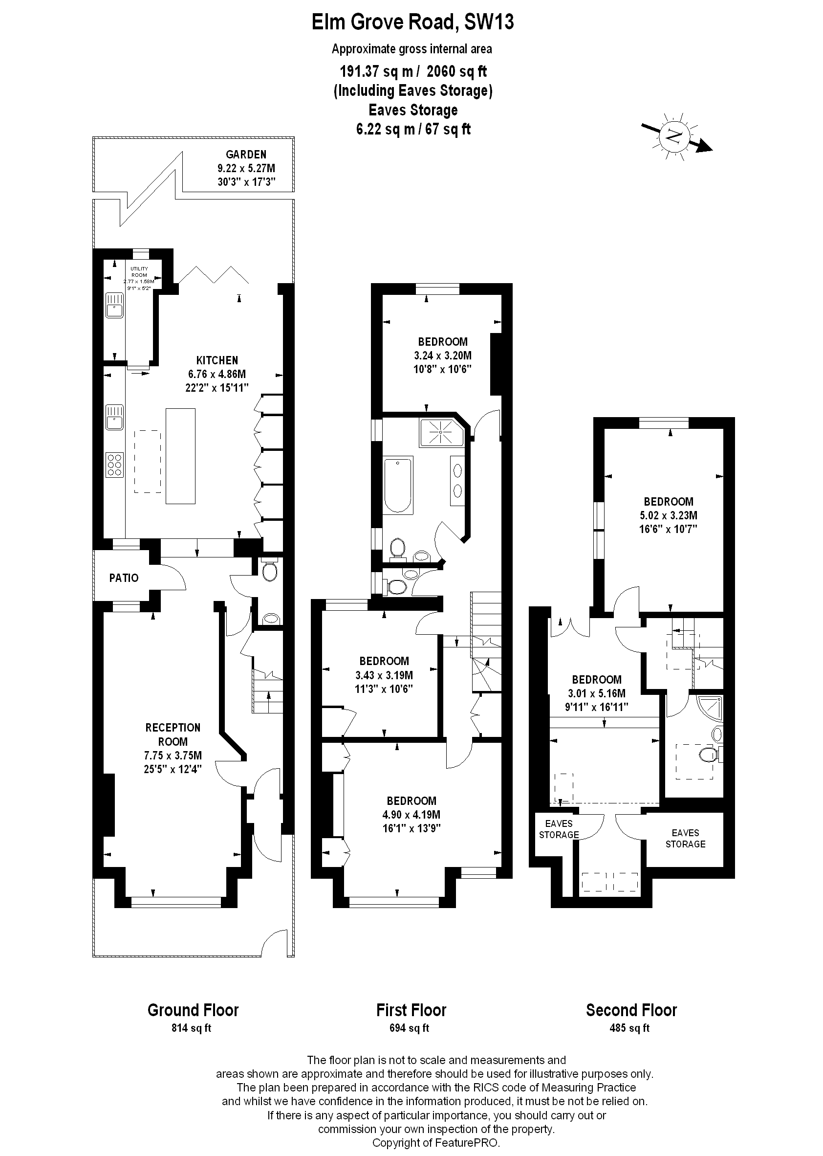 Elm Grove Road, Barnes SW13, 5 bedroom end terrace house for sale