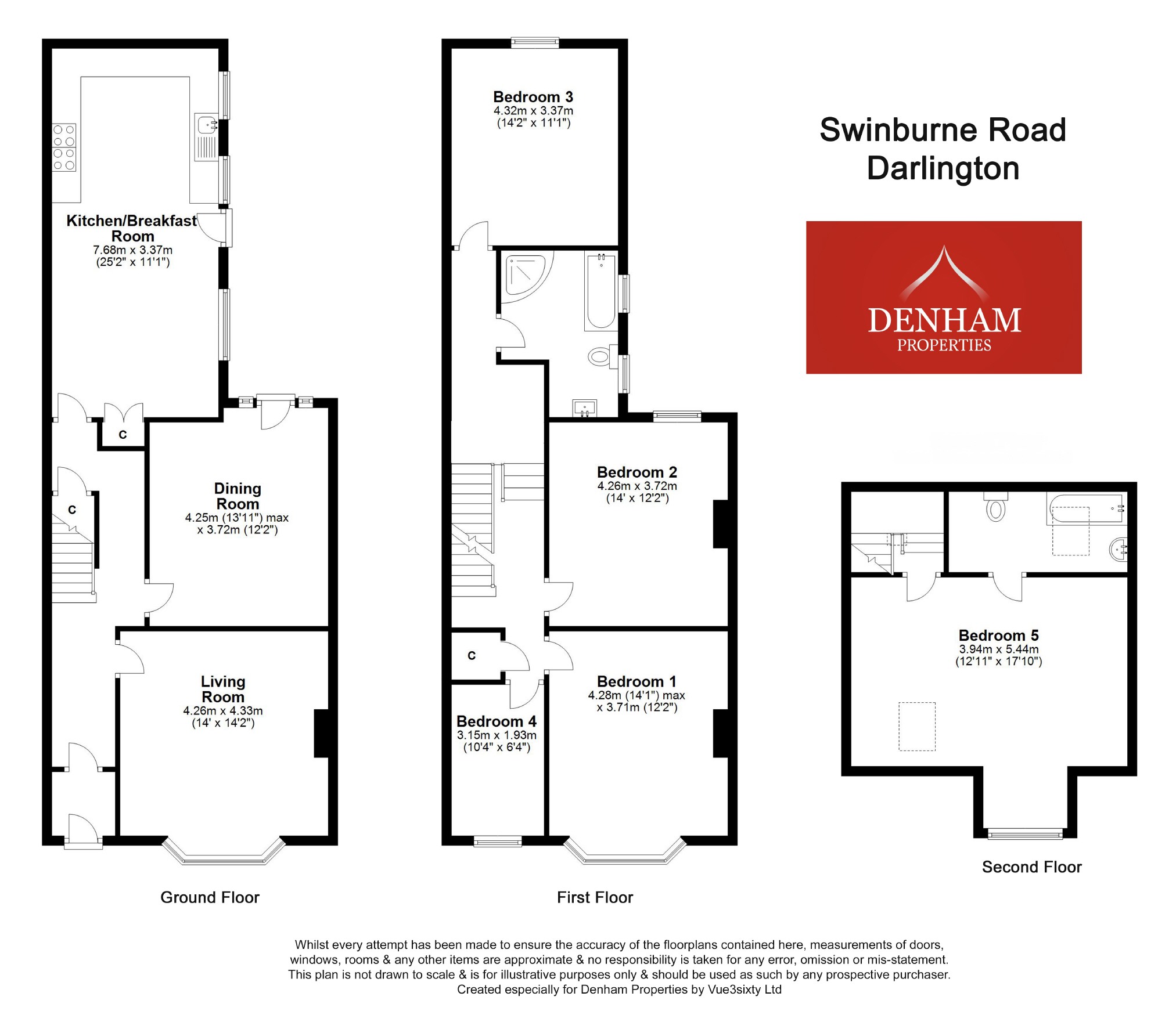 Swinburne Road, Darlington, County Durham DL3, 5 bedroom town house for