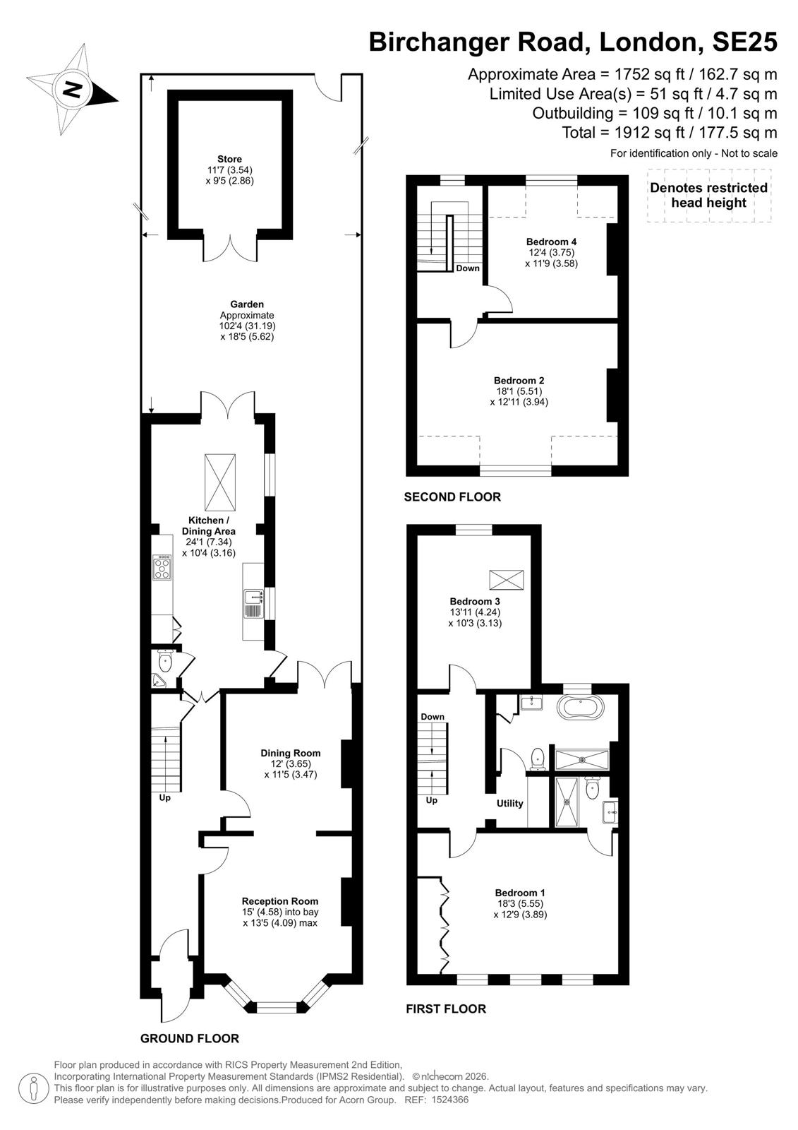 90, Birchanger Road, London floorplan