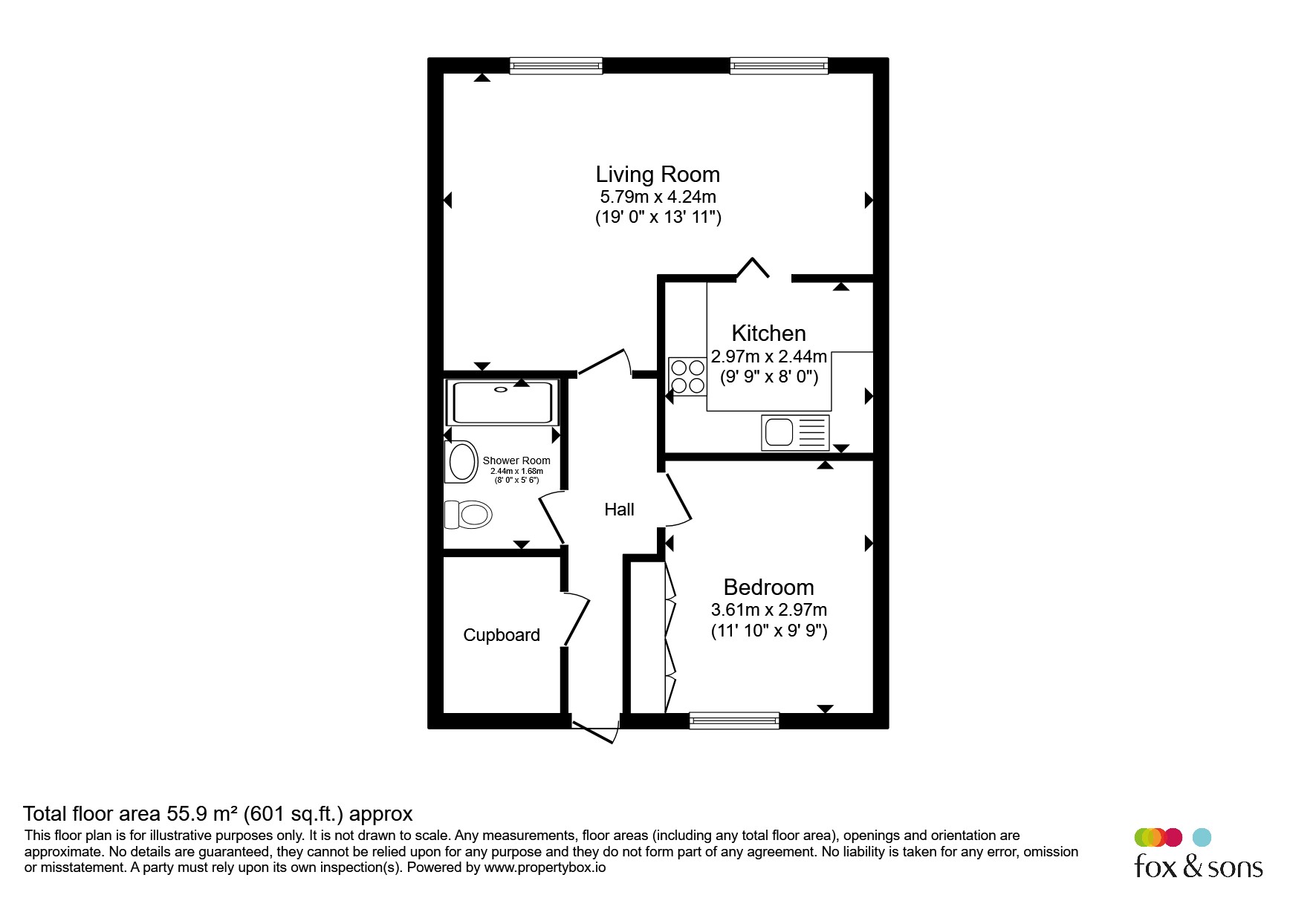 Flat 9, Sovereign Court, 21, Wannock Road, Eastbourne floorplan