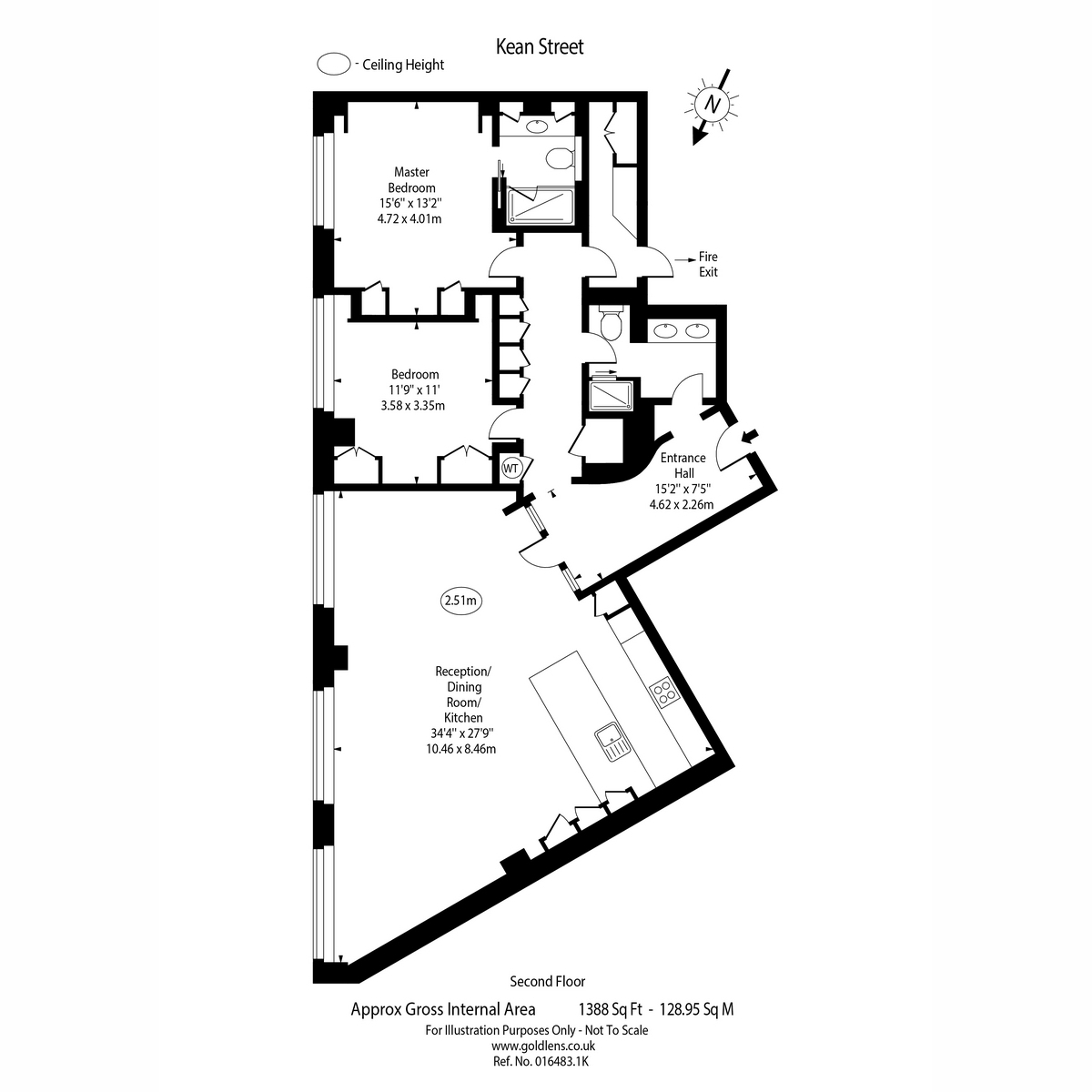 Flat Flat B, 15, Kean Street, London floorplan