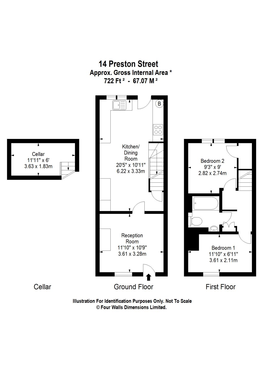 2 Bedrooms Terraced house to rent in Preston Street, Shrewsbury SY2