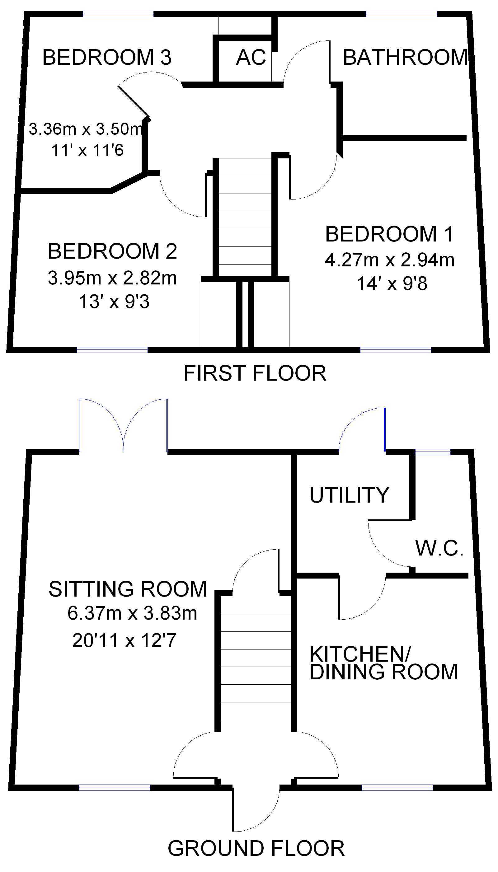 3 Bedrooms Terraced house for sale in Ashleigh Park, Bampton, Tiverton EX16