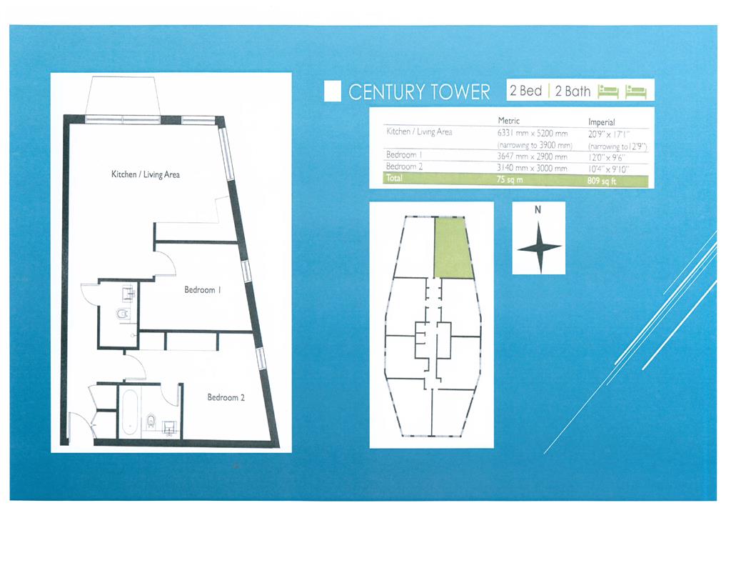 2 Bedrooms Flat to rent in Century Tower, Shire Gate, Chelmsford CM2