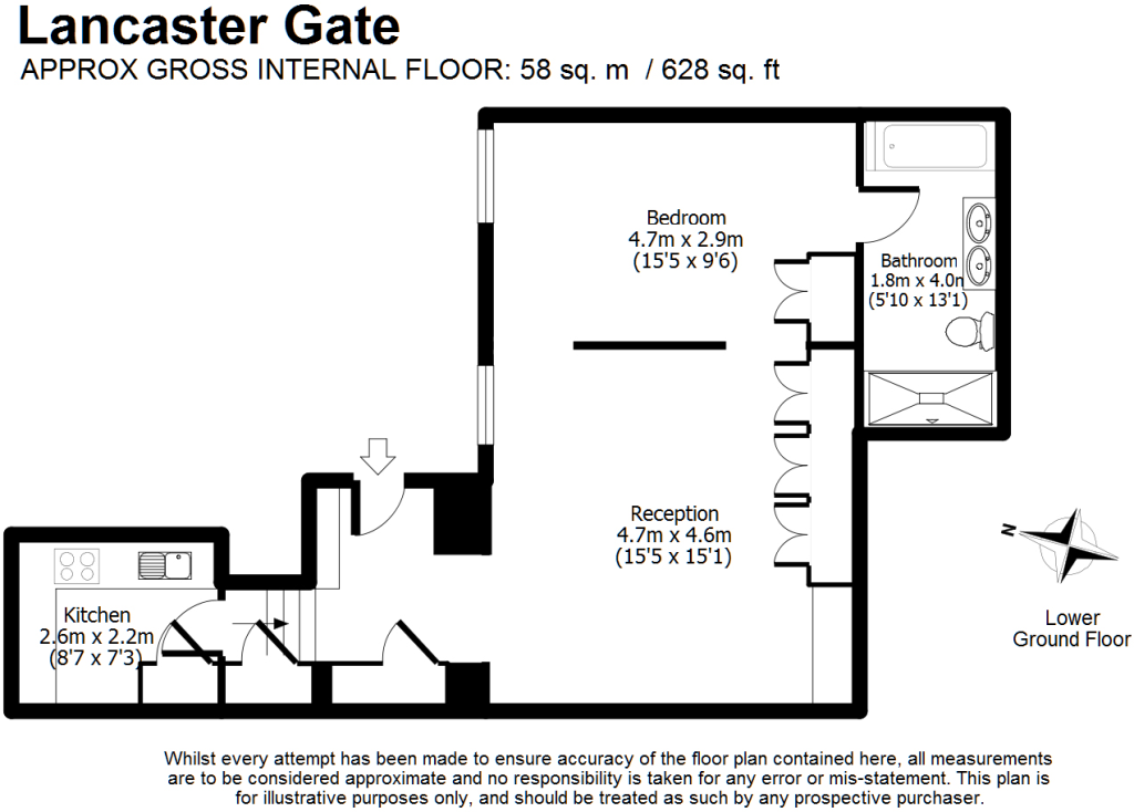 0 Bedrooms Studio to rent in Lancaster Gate, Paddington, London W2