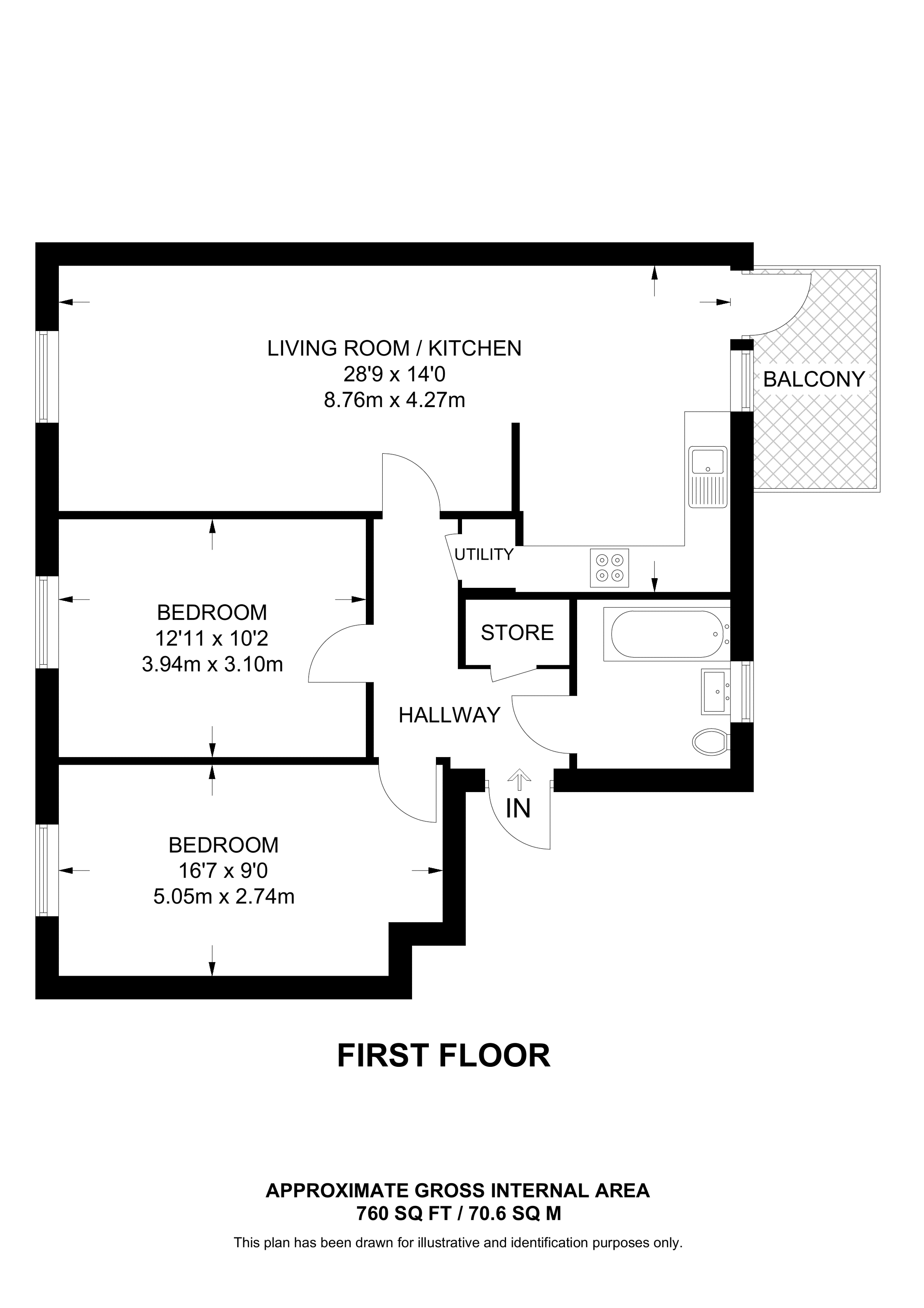 Broomfield Road, London, N13 4DY, Palmers Green, London, N13 floorplan
