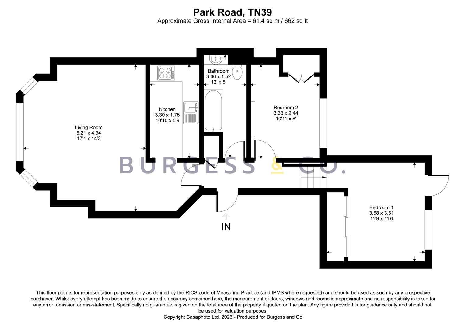 Flat 2, 14, Park Road, Bexhill-On-Sea floorplan