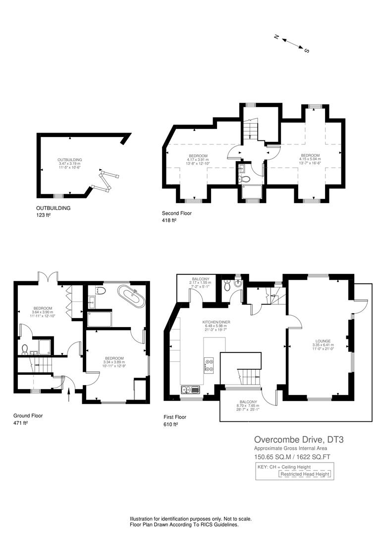 4, Overcombe Drive, Weymouth floorplan