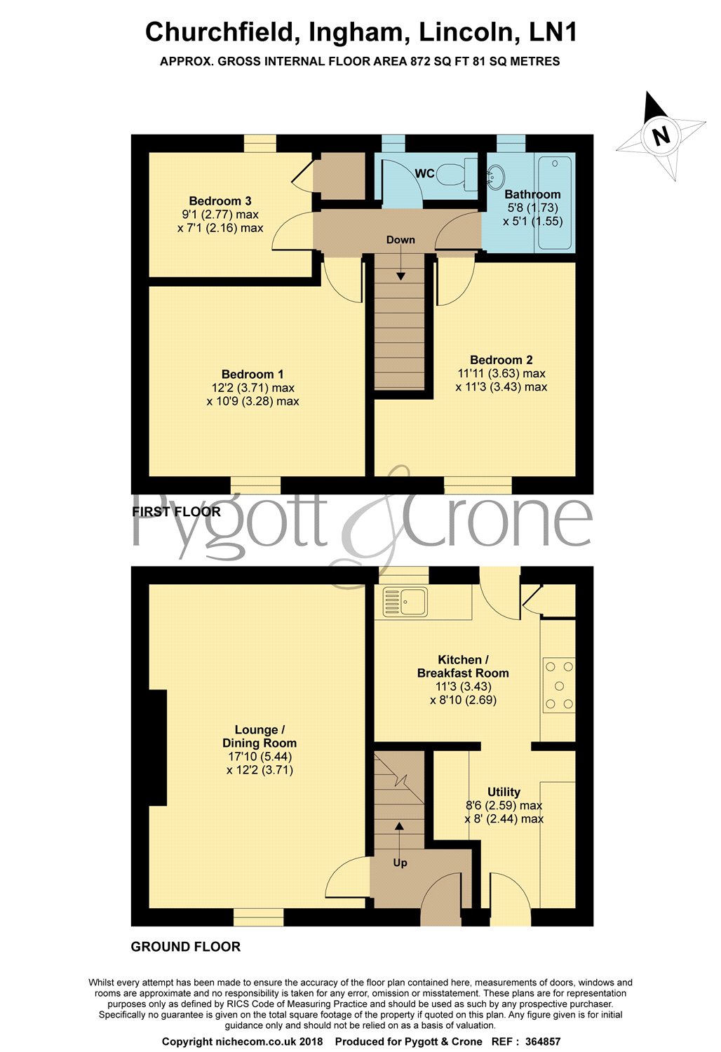 3 Bedrooms Terraced house for sale in Churchfield, Ingham LN1