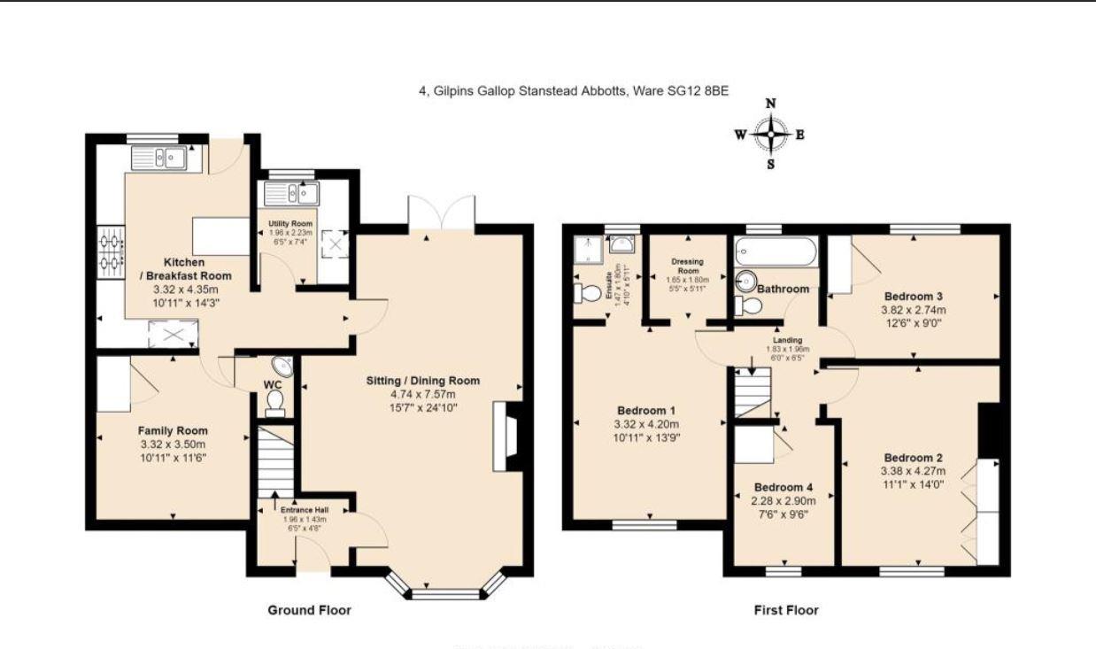 4 Bedrooms Semi-detached house for sale in Gilpins Gallop, Stanstead Abbotts, Ware SG12