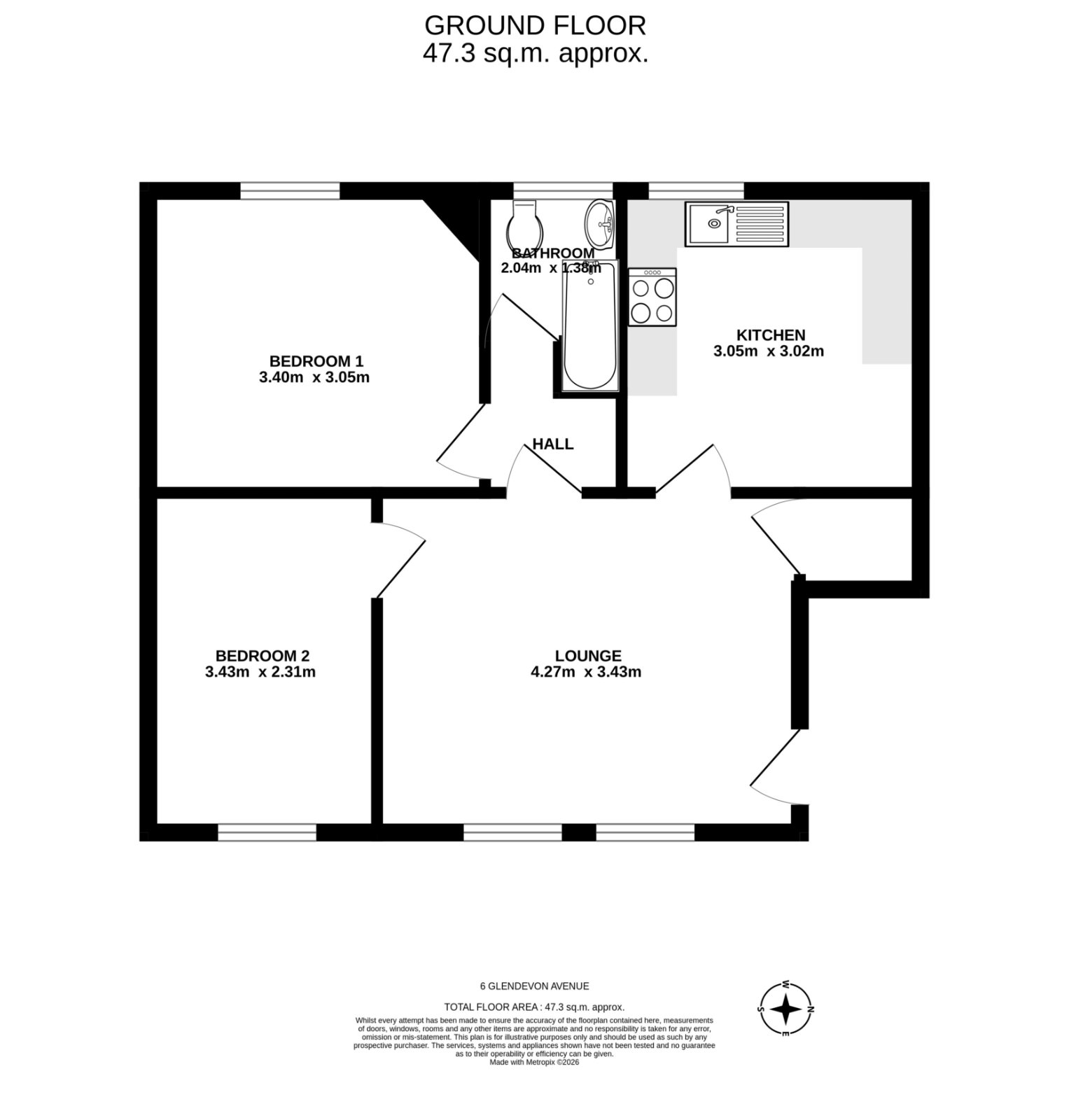6/1 Glendevon Avenue, Edinburgh floorplan