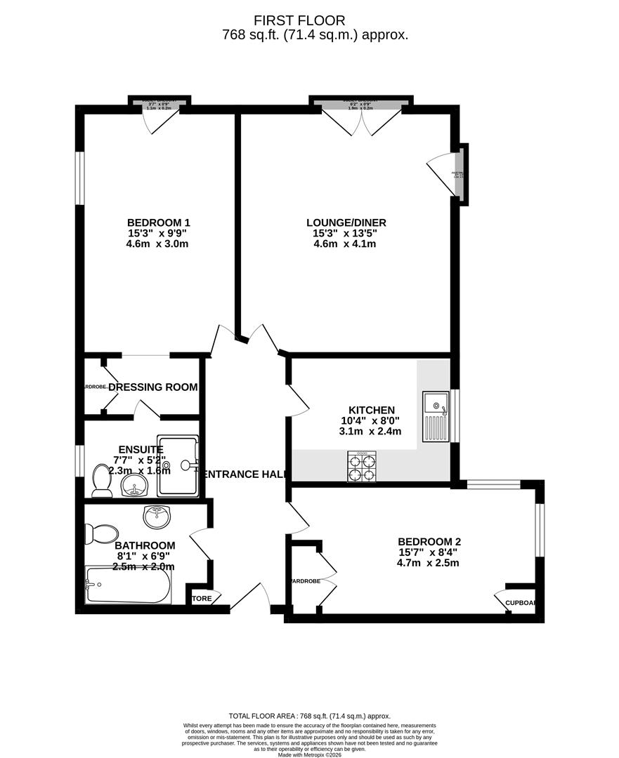 Flat 6 Cambridge Court, 2, Verne Road, Weymouth floorplan