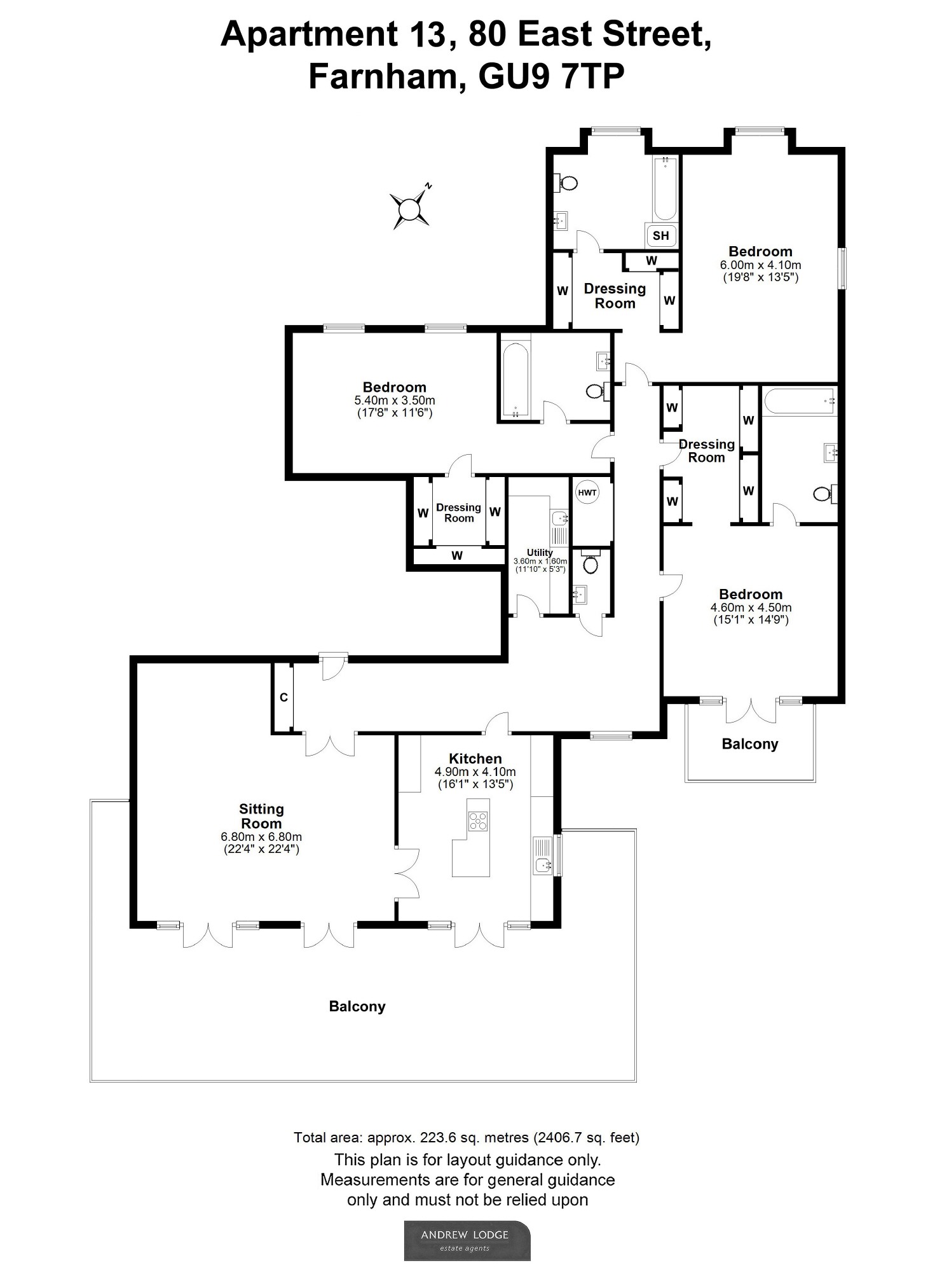 3 Bedrooms Flat for sale in East Street, Farnham GU9