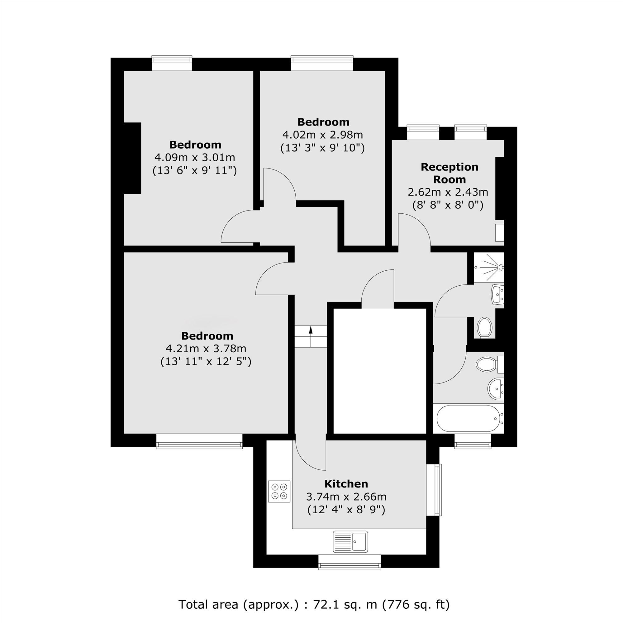 Flat B, 21, Wilberforce Road, London floorplan