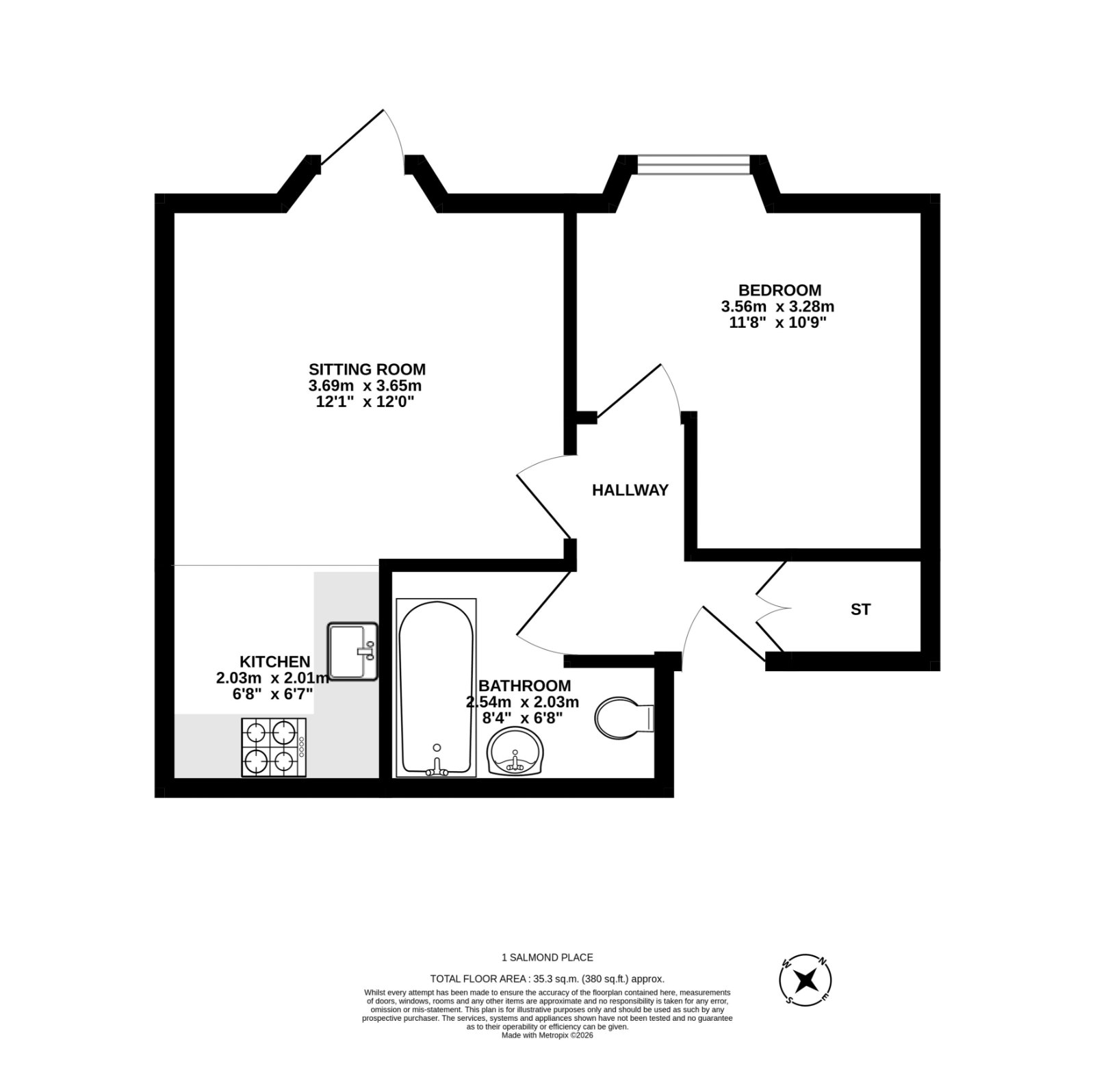 1/3 Salmond Place, Edinburgh floorplan