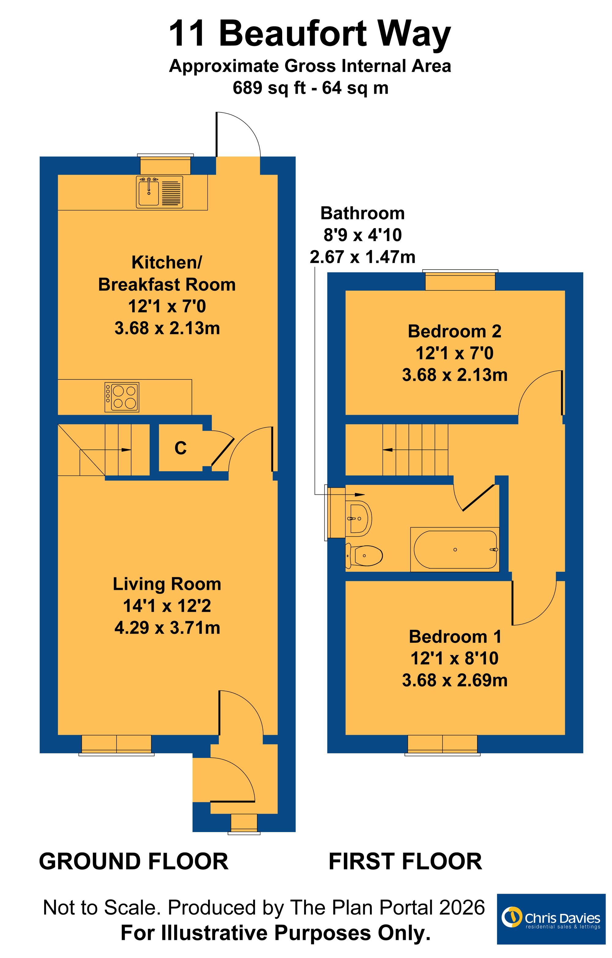 11 Beaufort Way, Barry floorplan