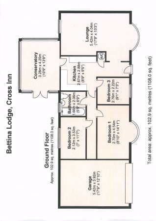 Bettina Lodge, Cross Inn, New Quay floorplan