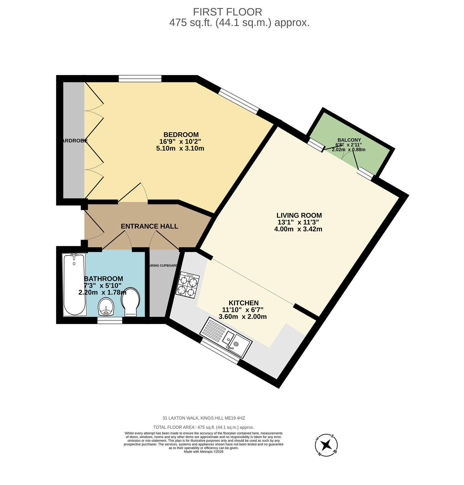 31, Laxton Walk, West Malling floorplan