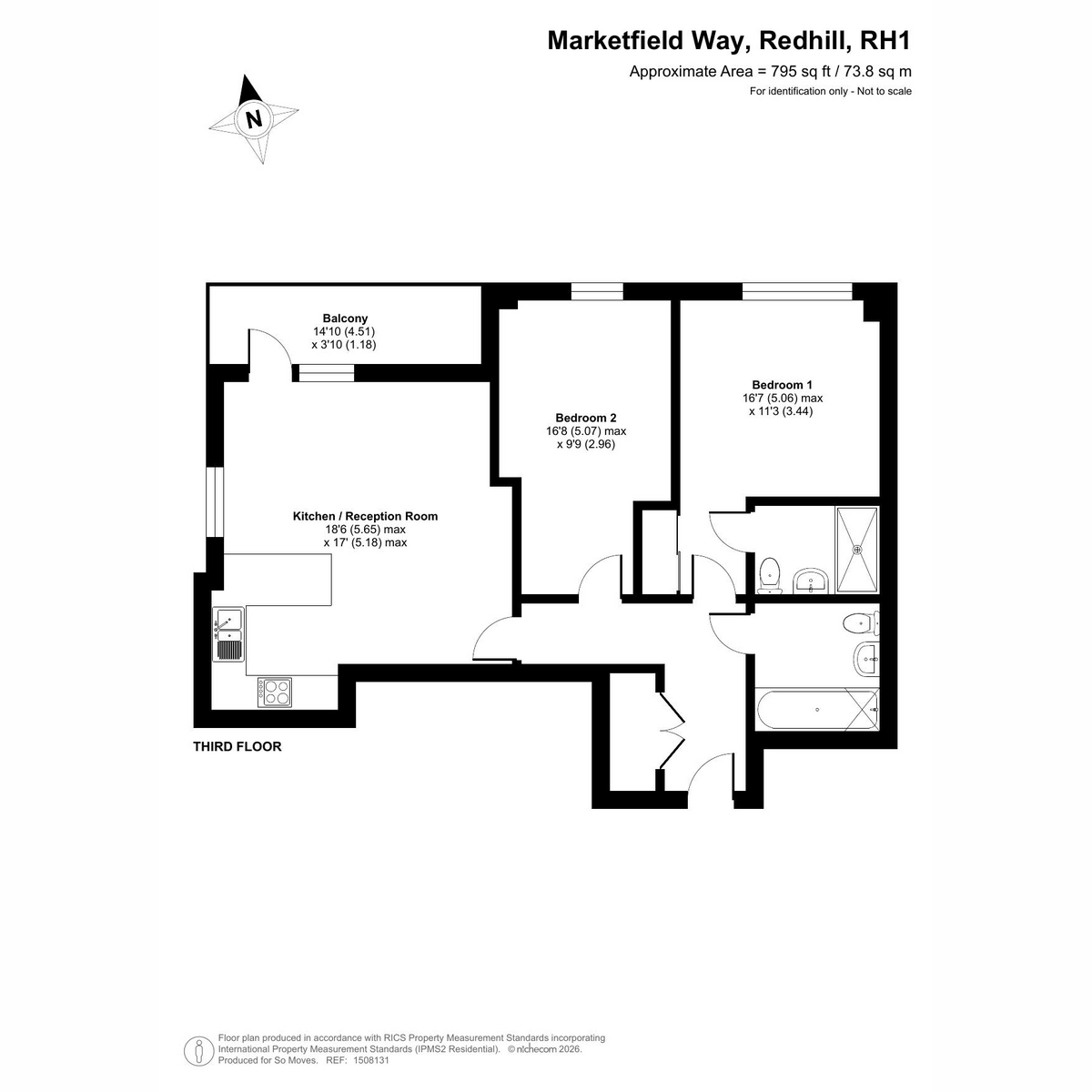 Flat Flat 29, 1, Marketfield Way, Redhill floorplan