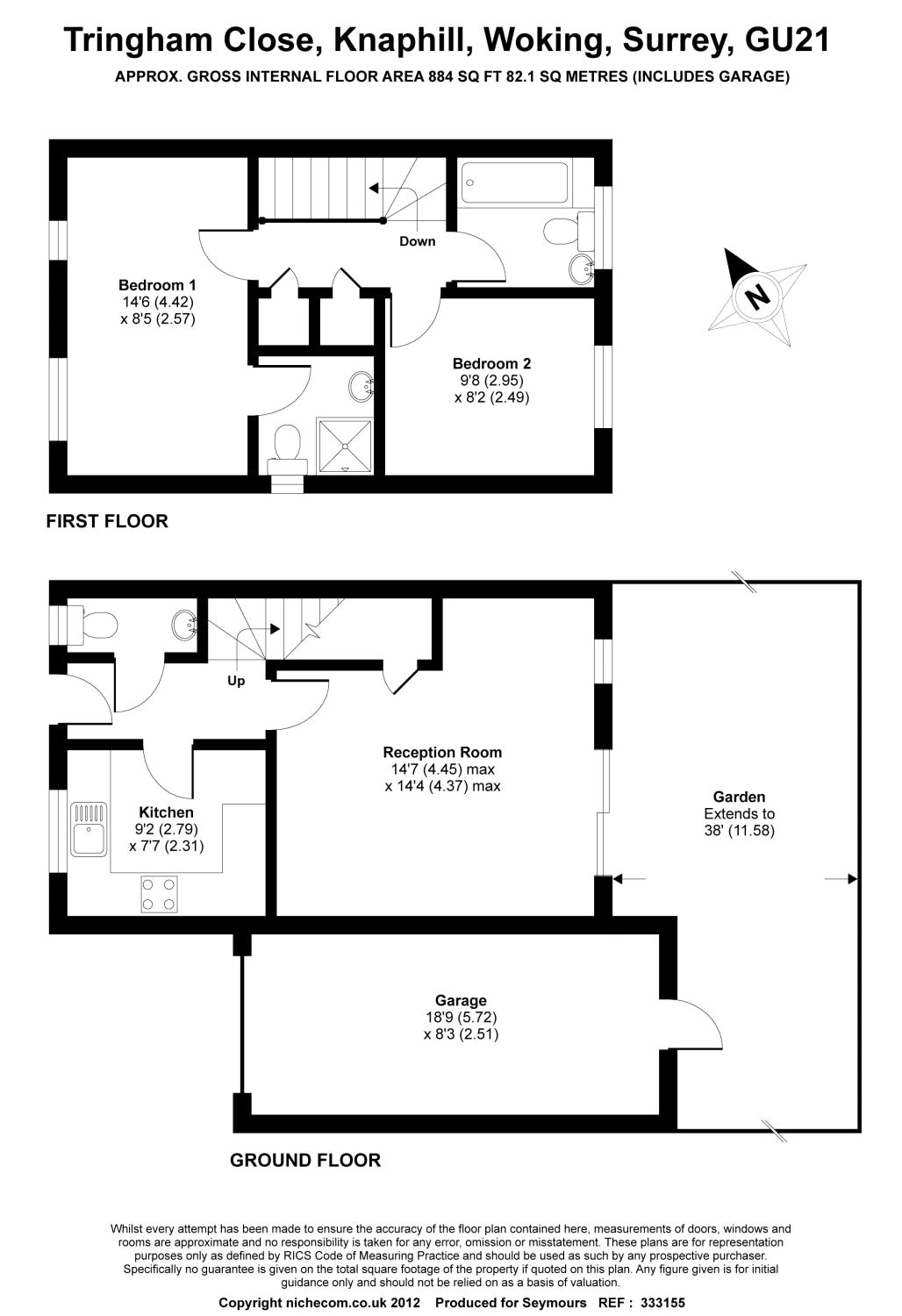 2 Bedrooms Semi-detached house for sale in Knaphill, Woking, Surrey GU21