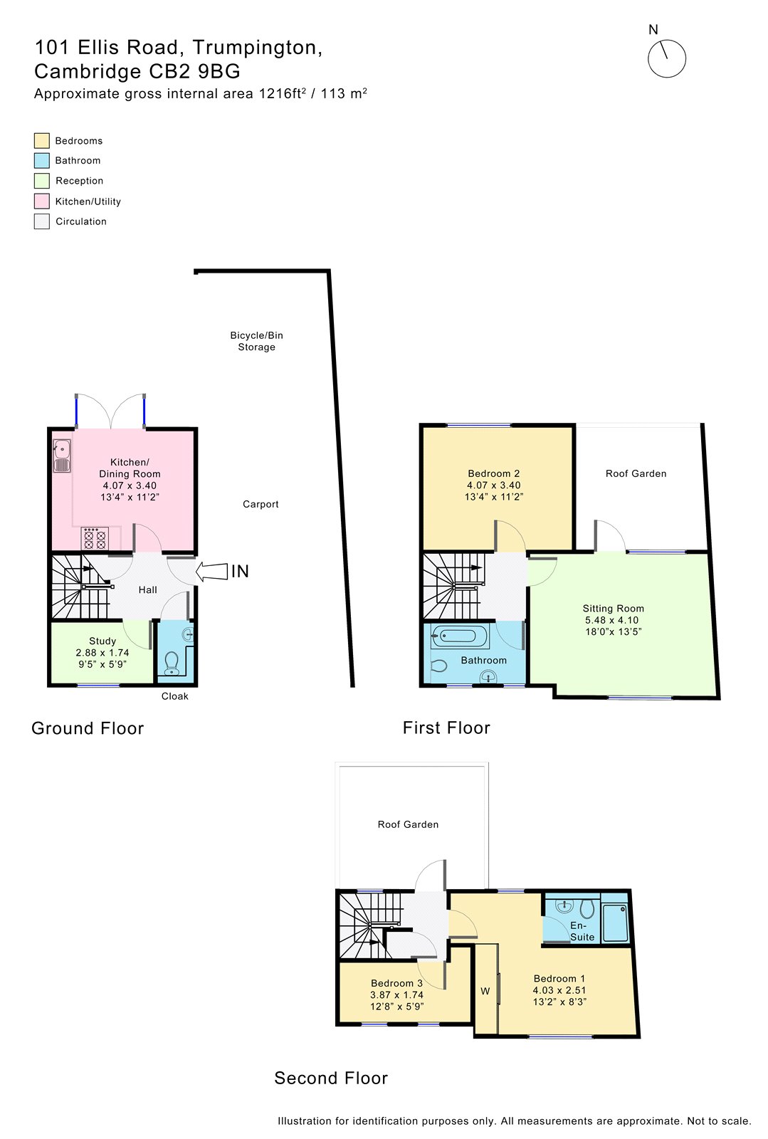 3 Bedrooms Terraced house to rent in Ellis Road, Trumpington, Cambridge CB2