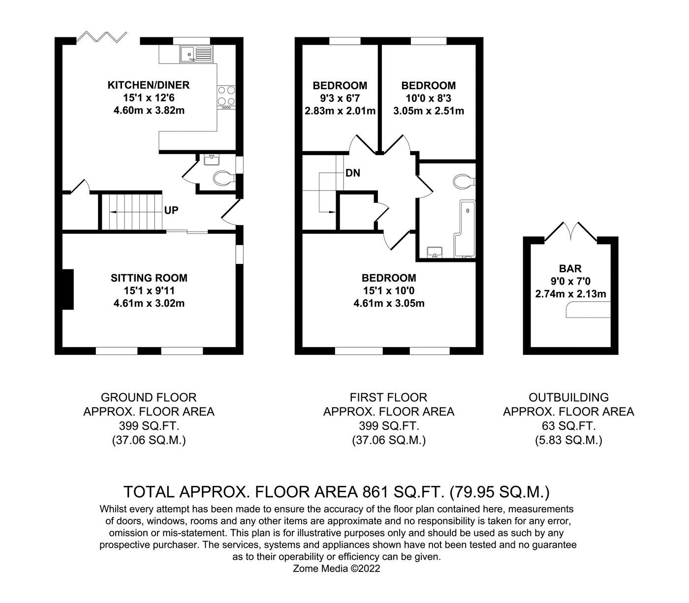 St. Andrews Close, Paddock Wood, Tonbridge TN12, 3 bedroom end terrace