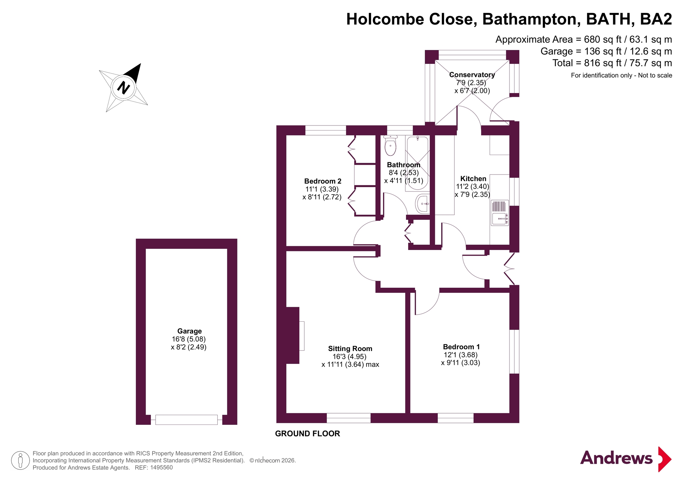 163, Holcombe Close, BATH floorplan