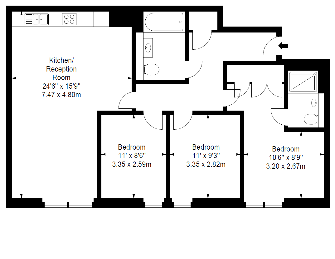 3 Bedrooms Flat to rent in Merchant Square, London W2