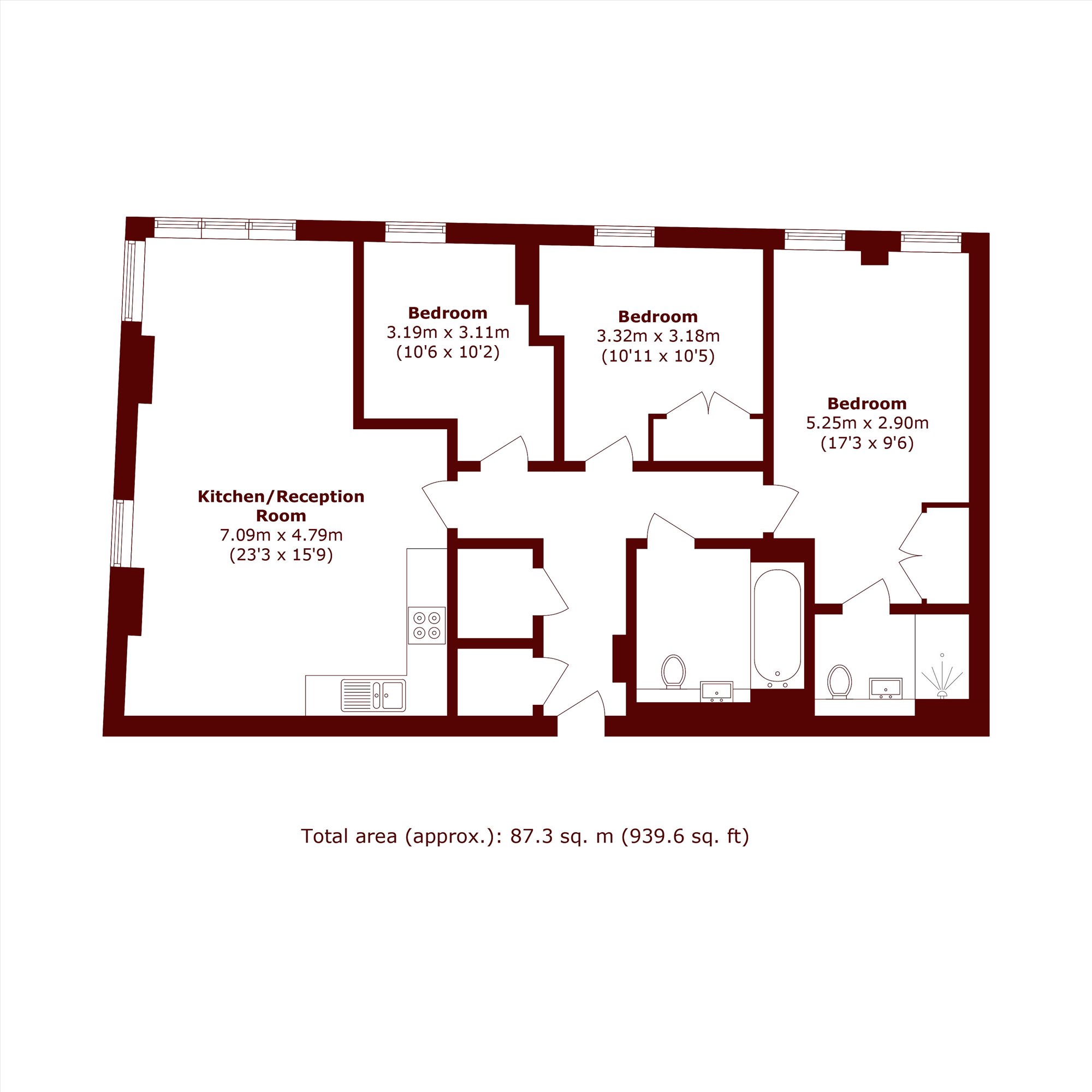 Flat 709, The Crescent, London floorplan