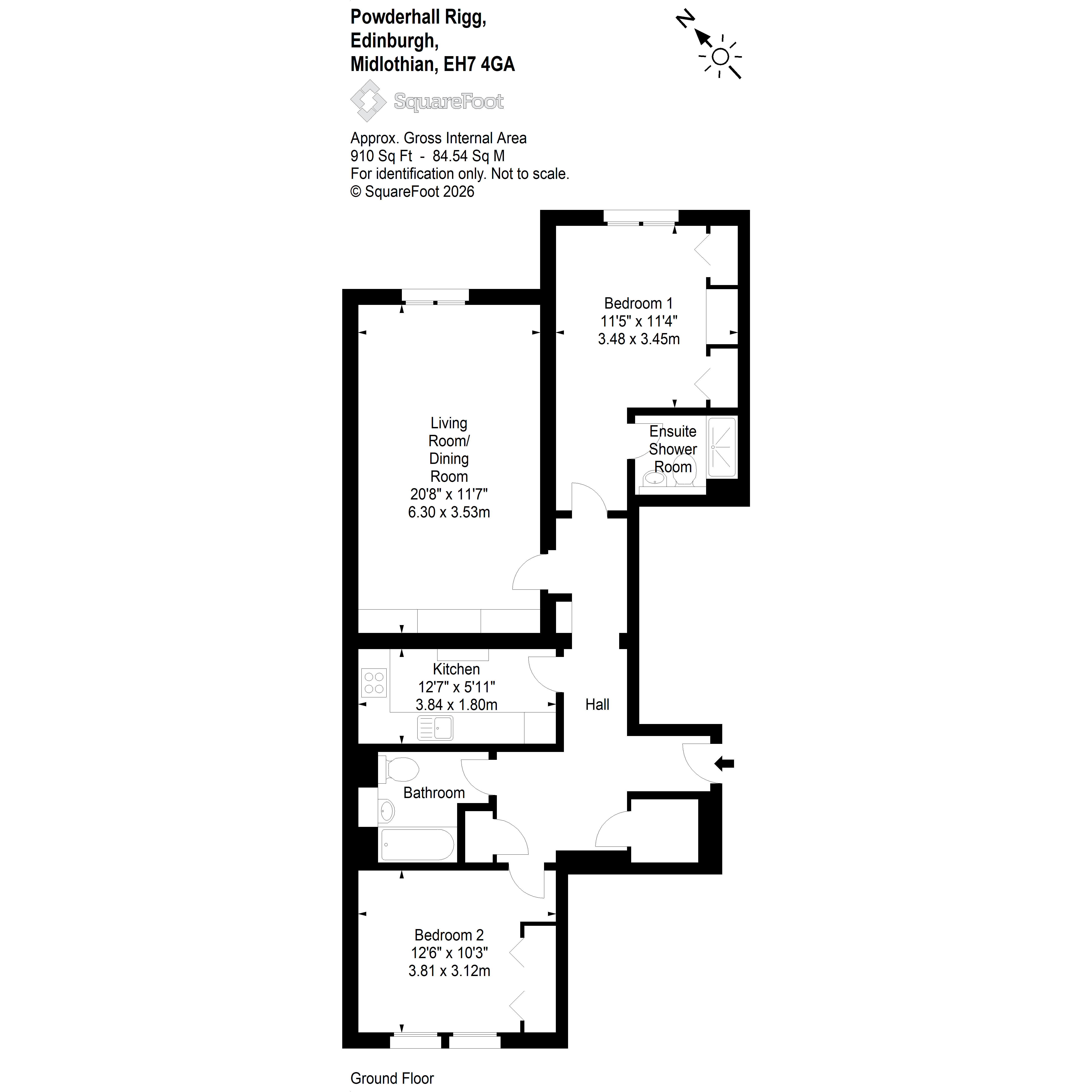 3 (flat 1), Powderhall Rigg, Canonmills, Edinburgh floorplan