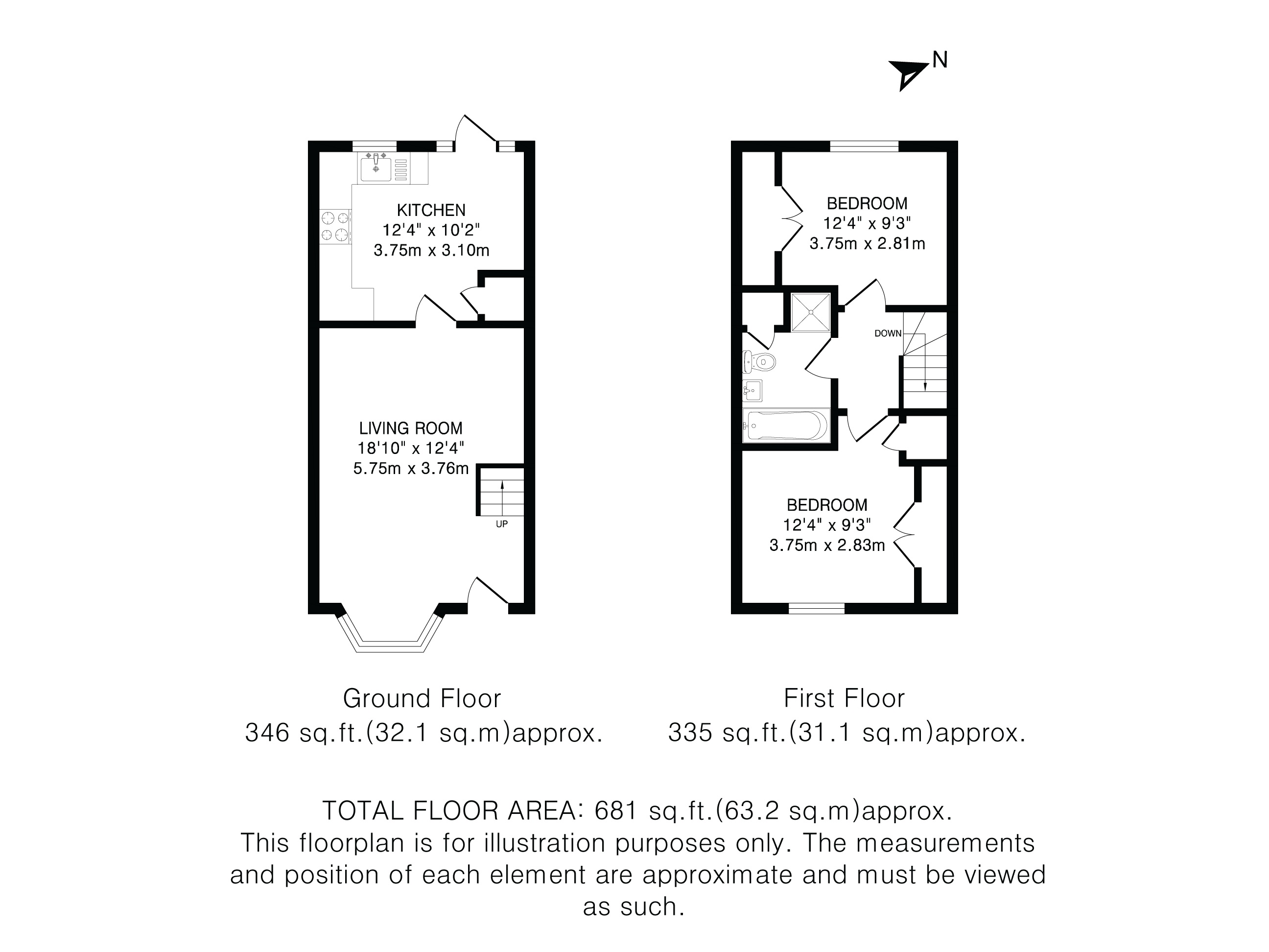 48, Longcroft Gardens, Welwyn Garden City floorplan