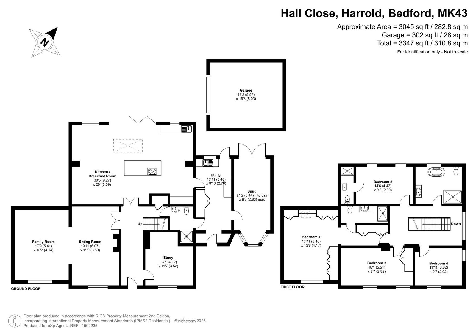 15, Hall Close, Bedford floorplan