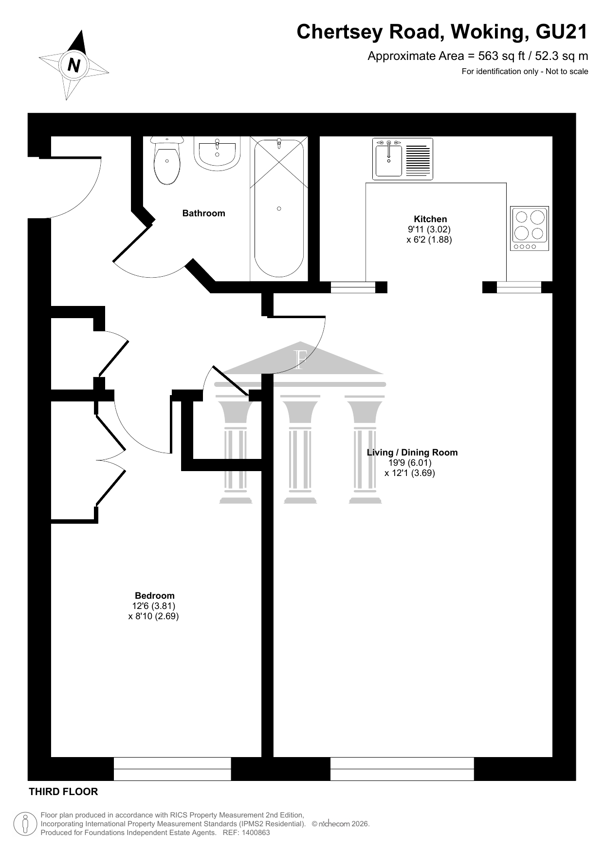14 Bramwell Place, 99 Chertsey Road, Woking floorplan