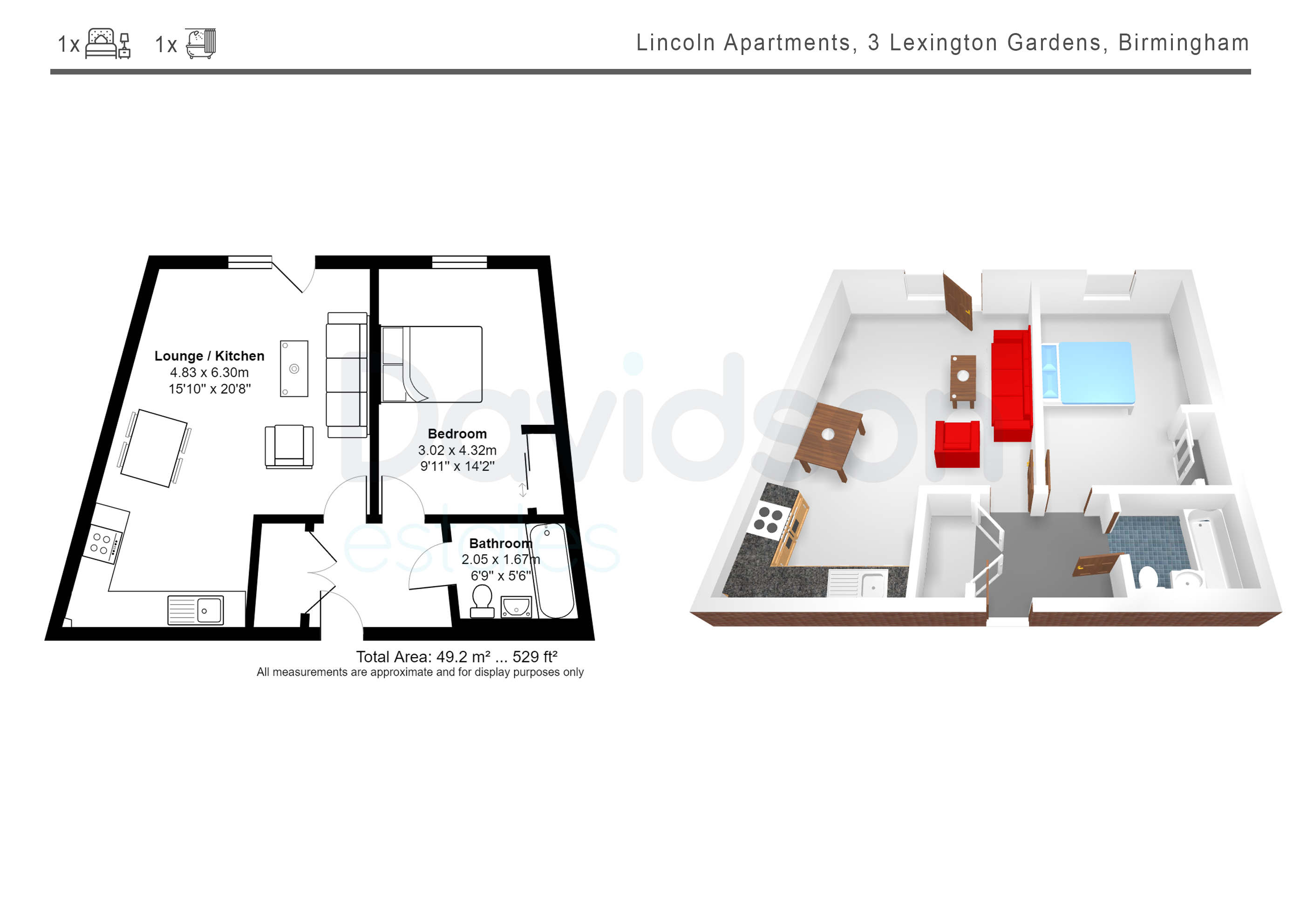 Apartment 12, Lincoln Apartments, Birmingham floorplan