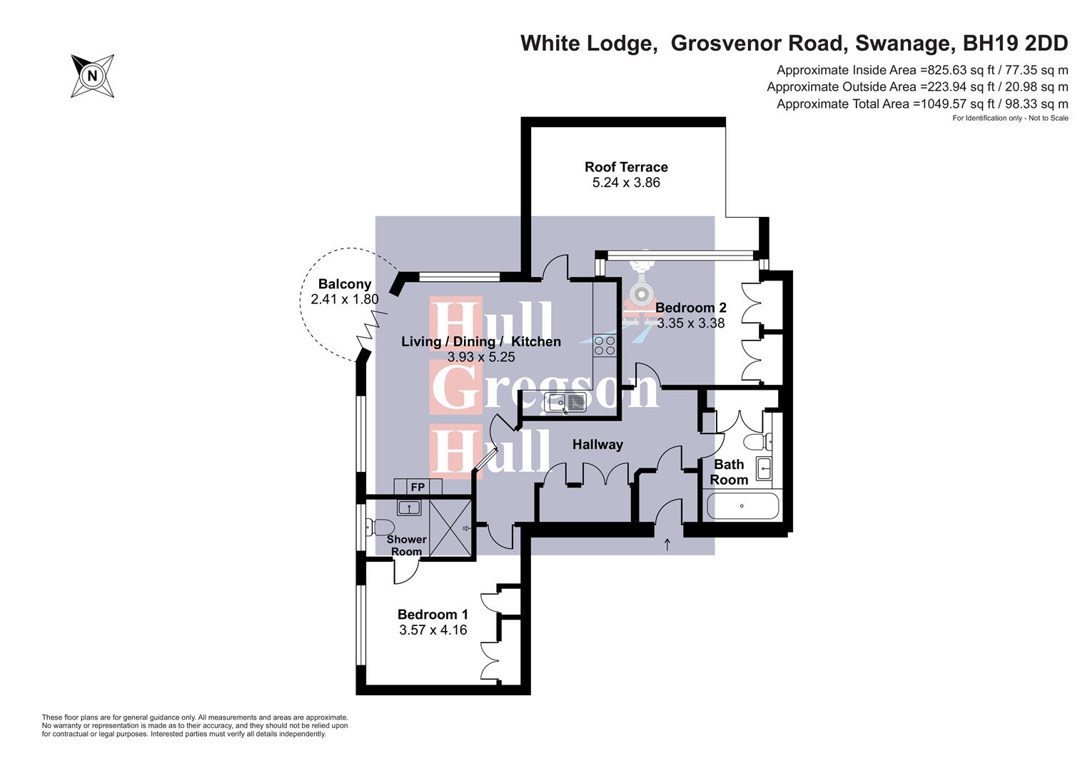 Flat 5, White Lodge, Grosvenor Road, Swanage floorplan