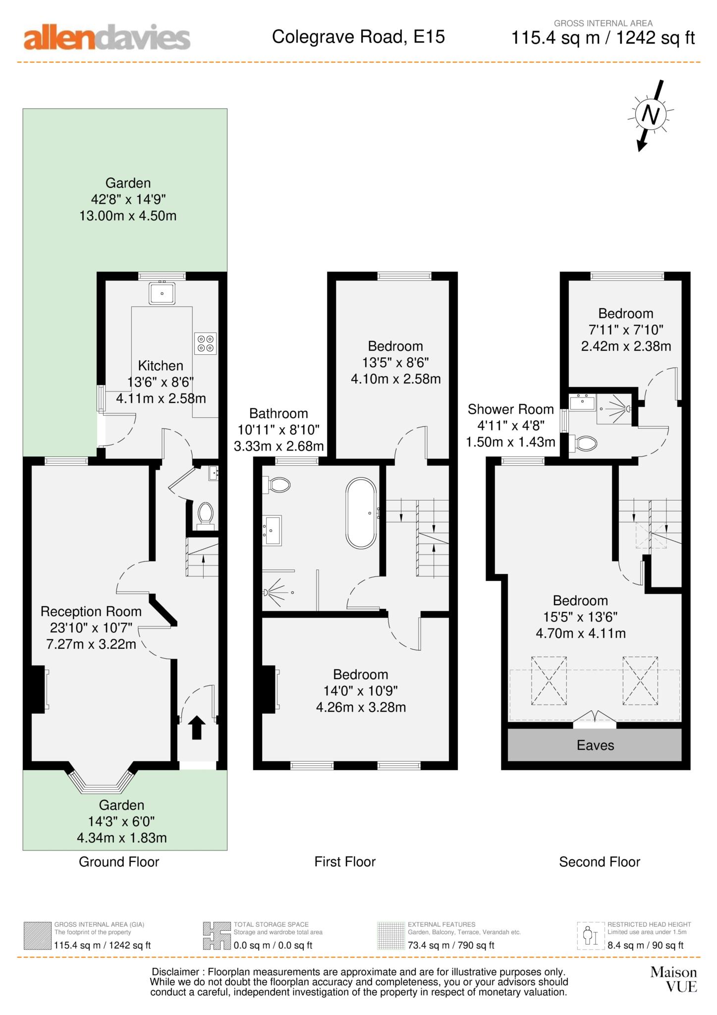 134, Colegrave Road, London floorplan