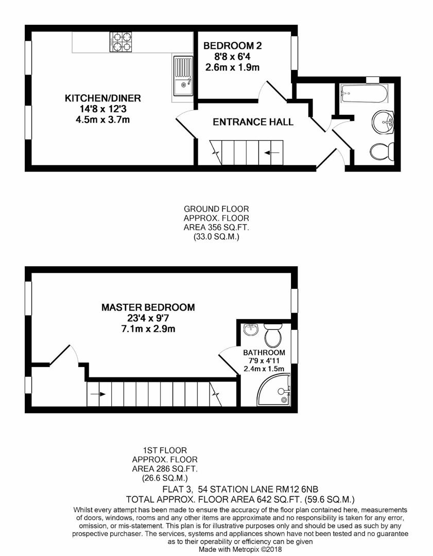 Flat 1, 54, Station Lane, Hornchurch floorplan