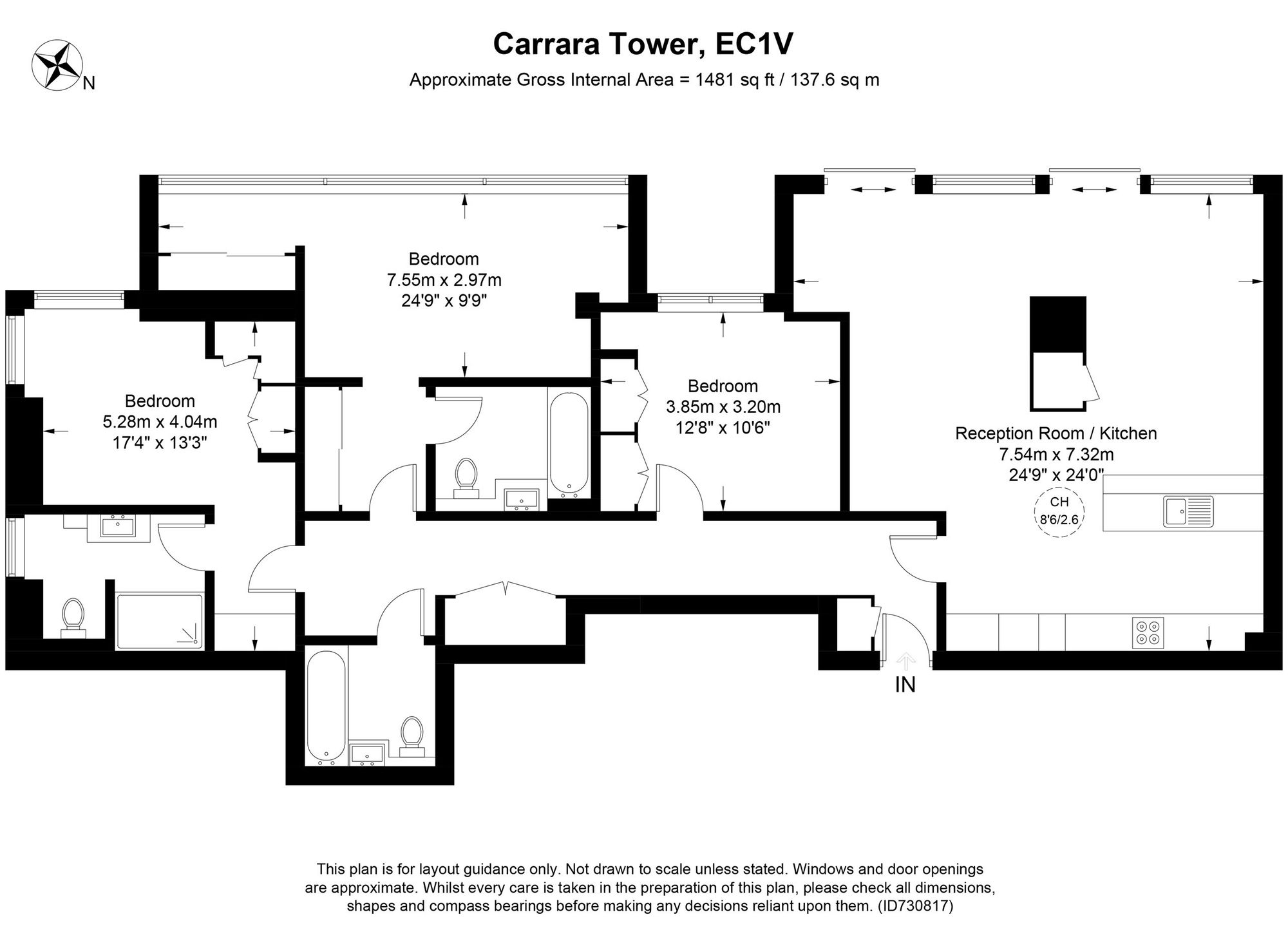 Apt 230, Carrara Tower, London floorplan