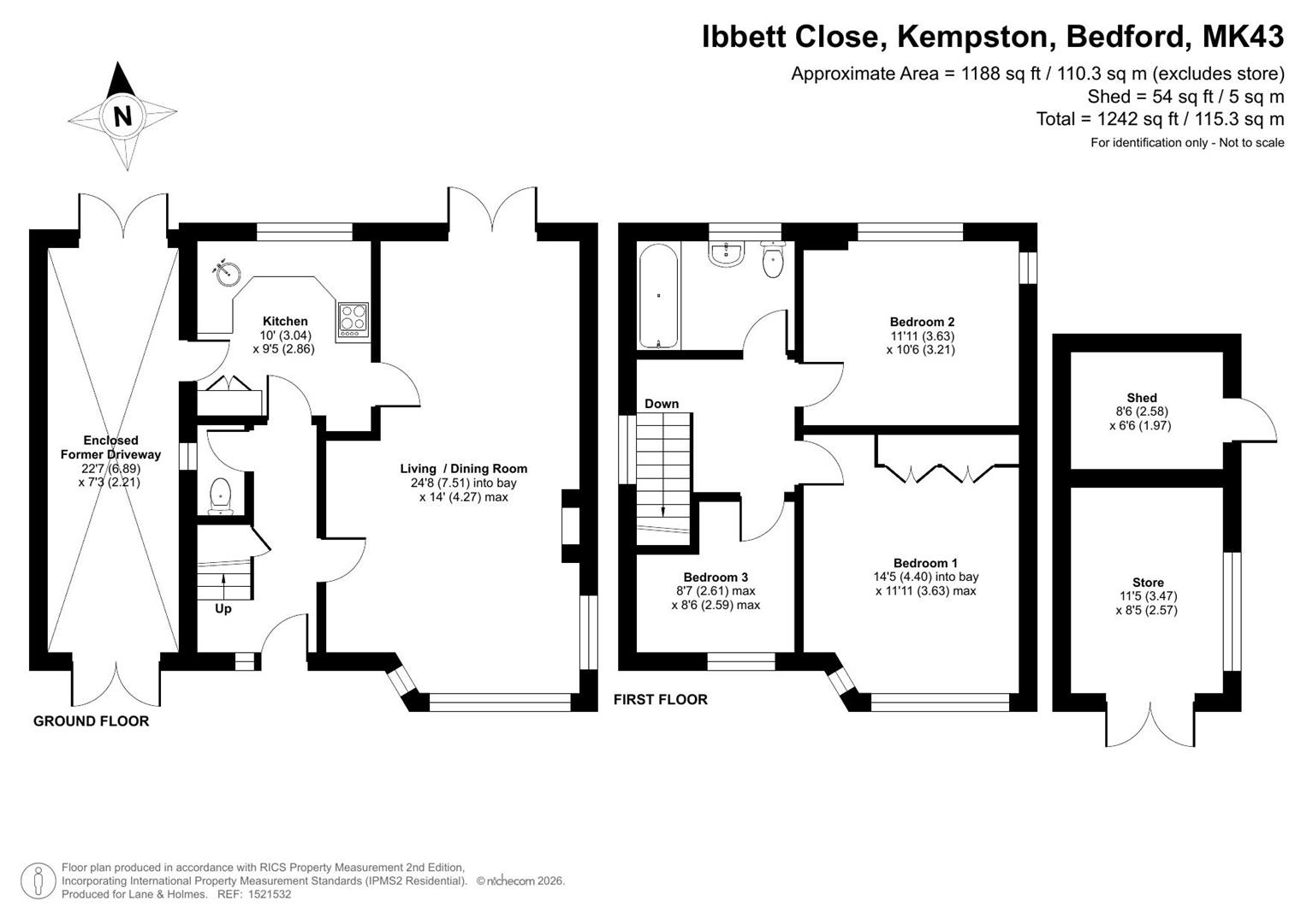 39, Ibbett Close, Bedford floorplan