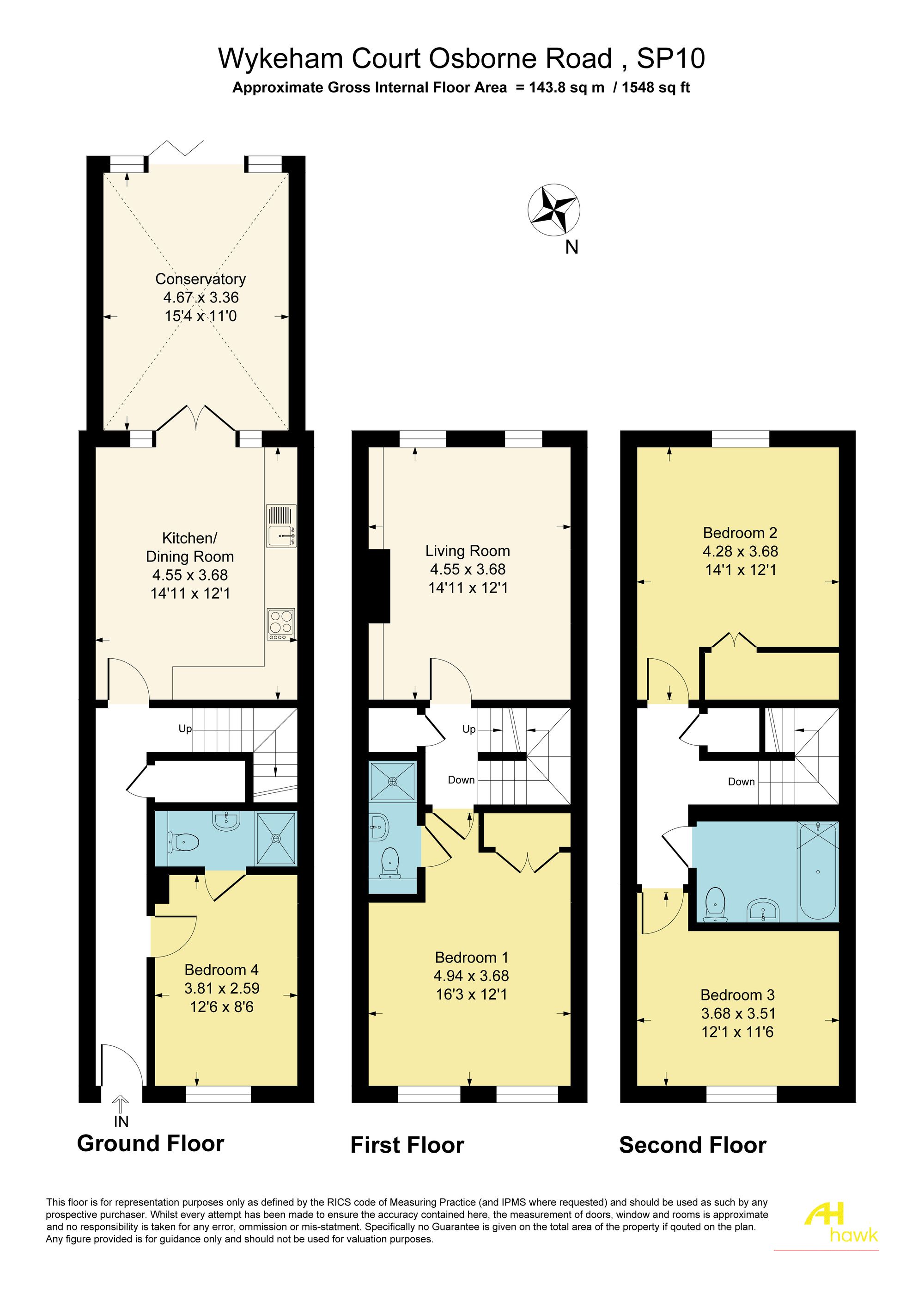7 Wykeham Court Osborne Road, Andover floorplan